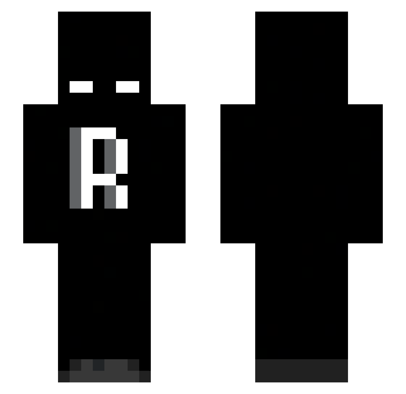 RelixV4 Minecraft skin, front and back view