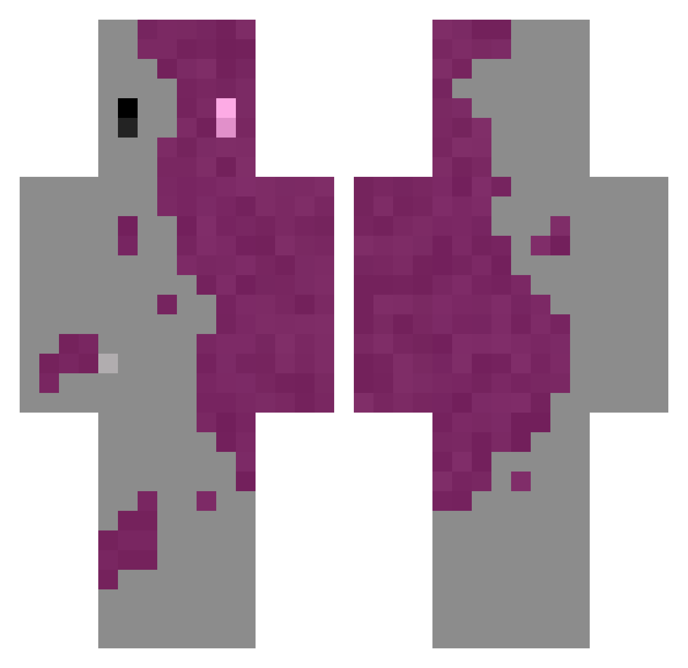 RiKoMetal Minecraft skin, front and back view