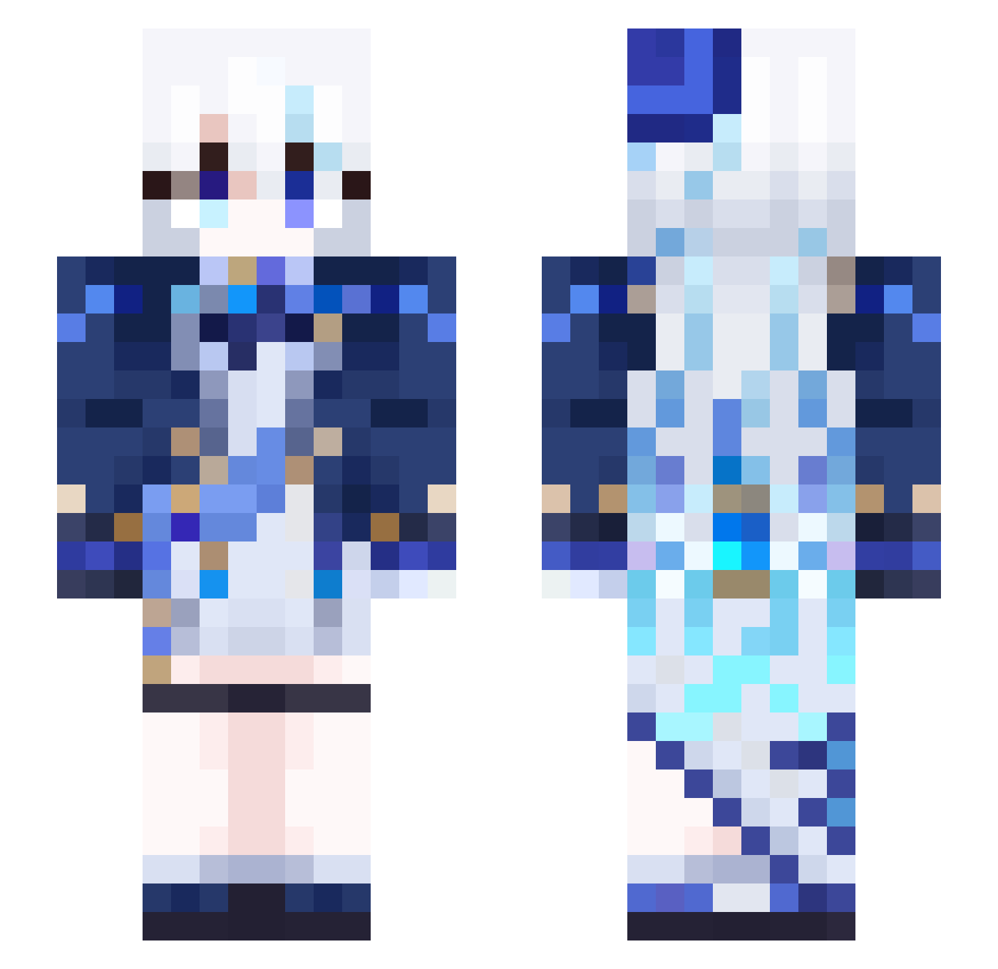 Chiran Minecraft skin, front and back view