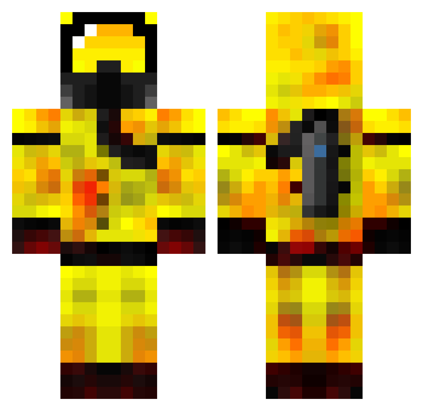 BioWarz Minecraft skin, front and back view