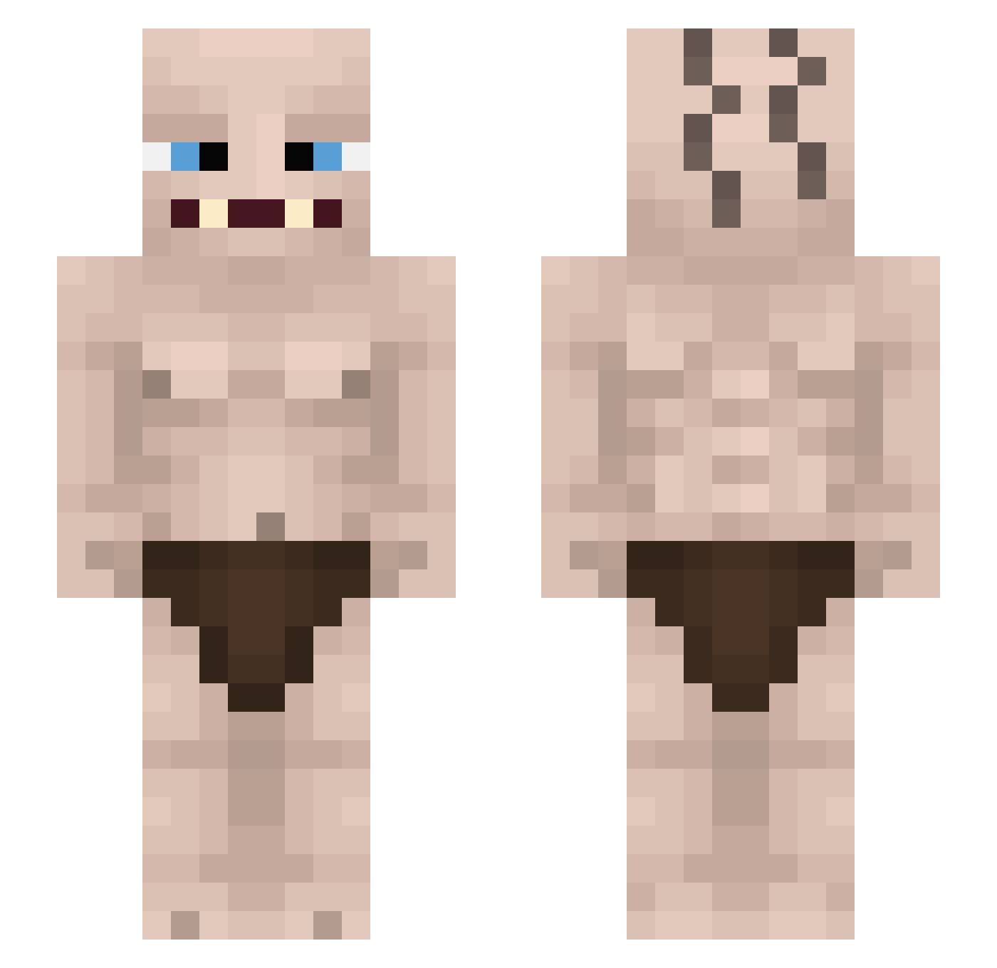 Elvispar Minecraft skin, front and back view