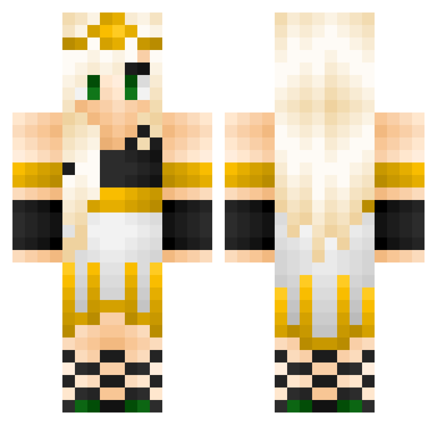 Perfection Minecraft skin, front and back view