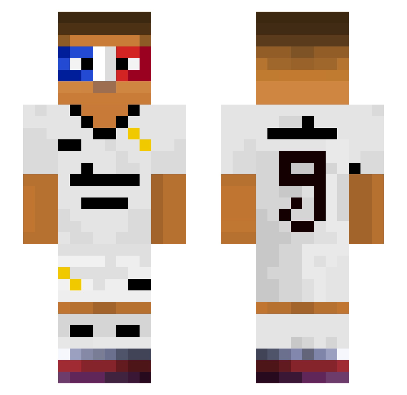 FinnisteinAyri Minecraft skin, front and back view