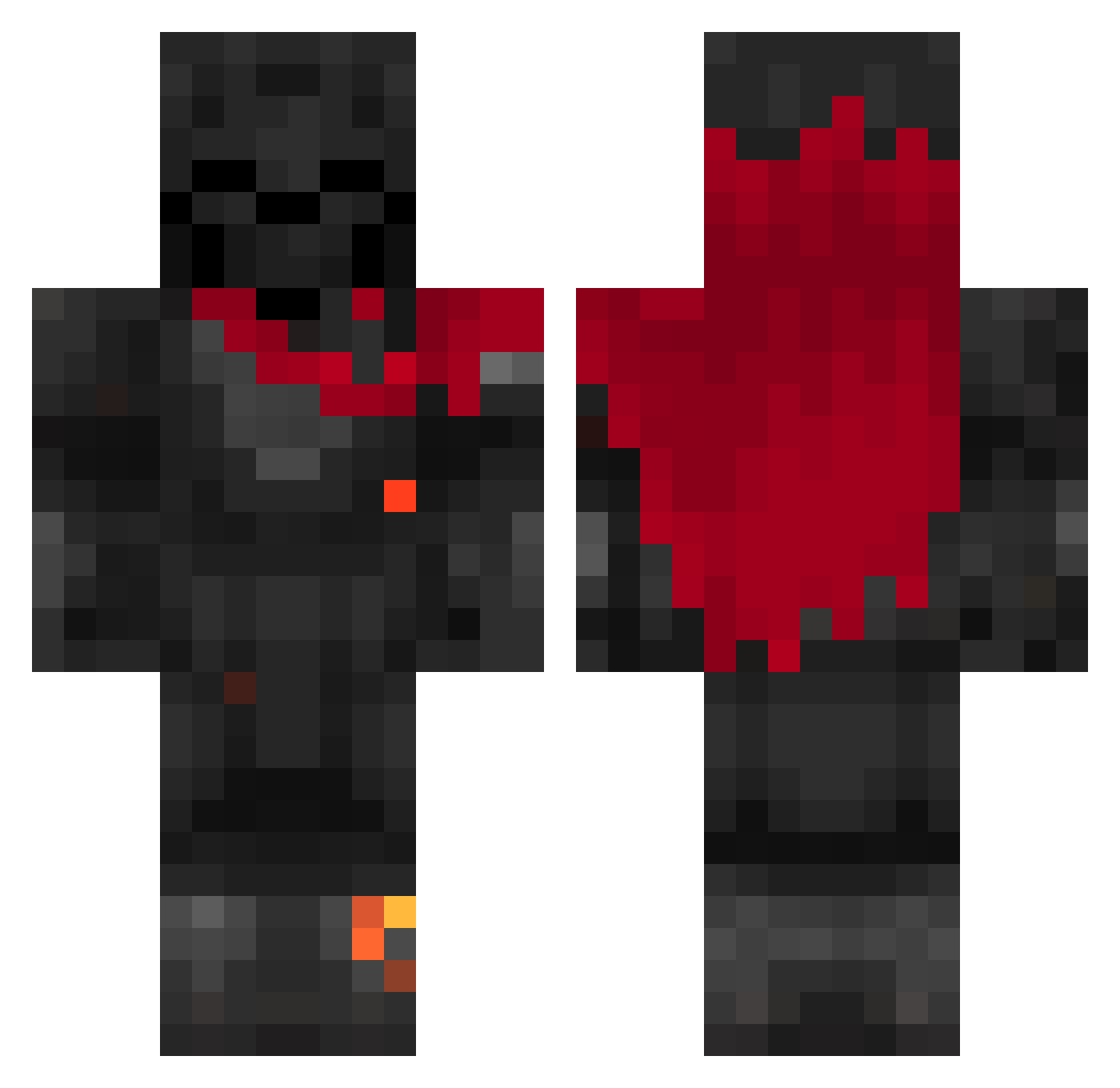 Staphylocat Minecraft skin, front and back view