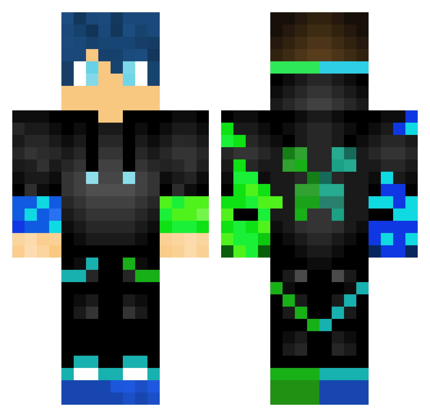 Princesskaka68 Minecraft skin, front and back view