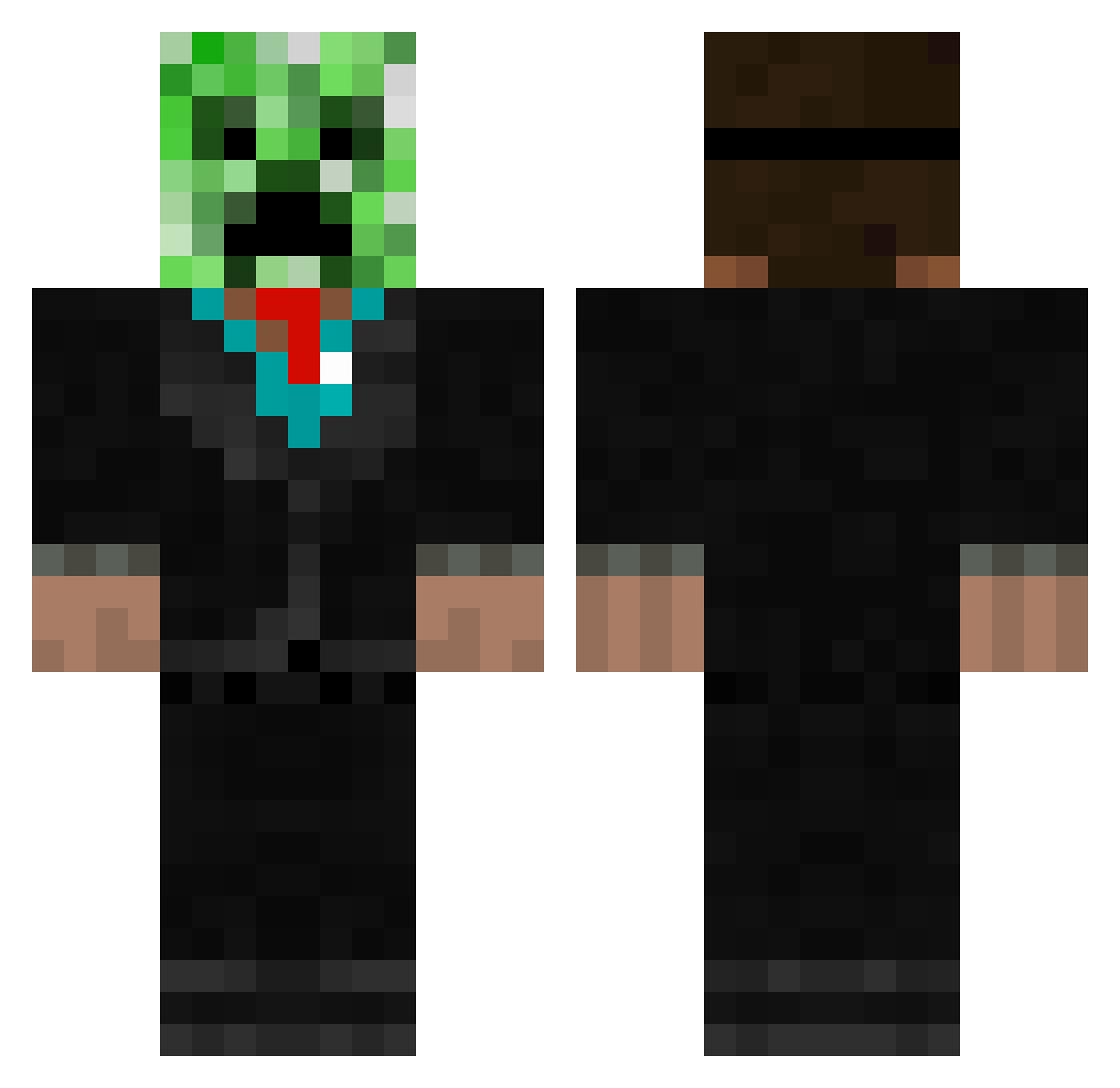 Emelda Minecraft skin, front and back view