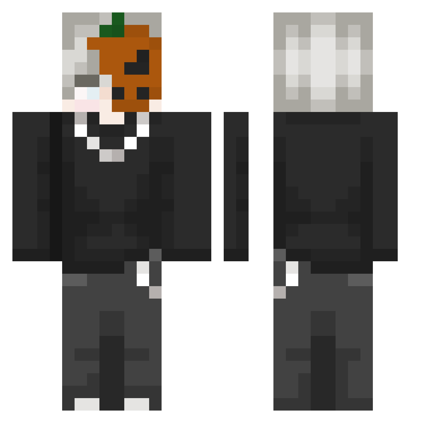 whitezxnn Minecraft skin, front and back view
