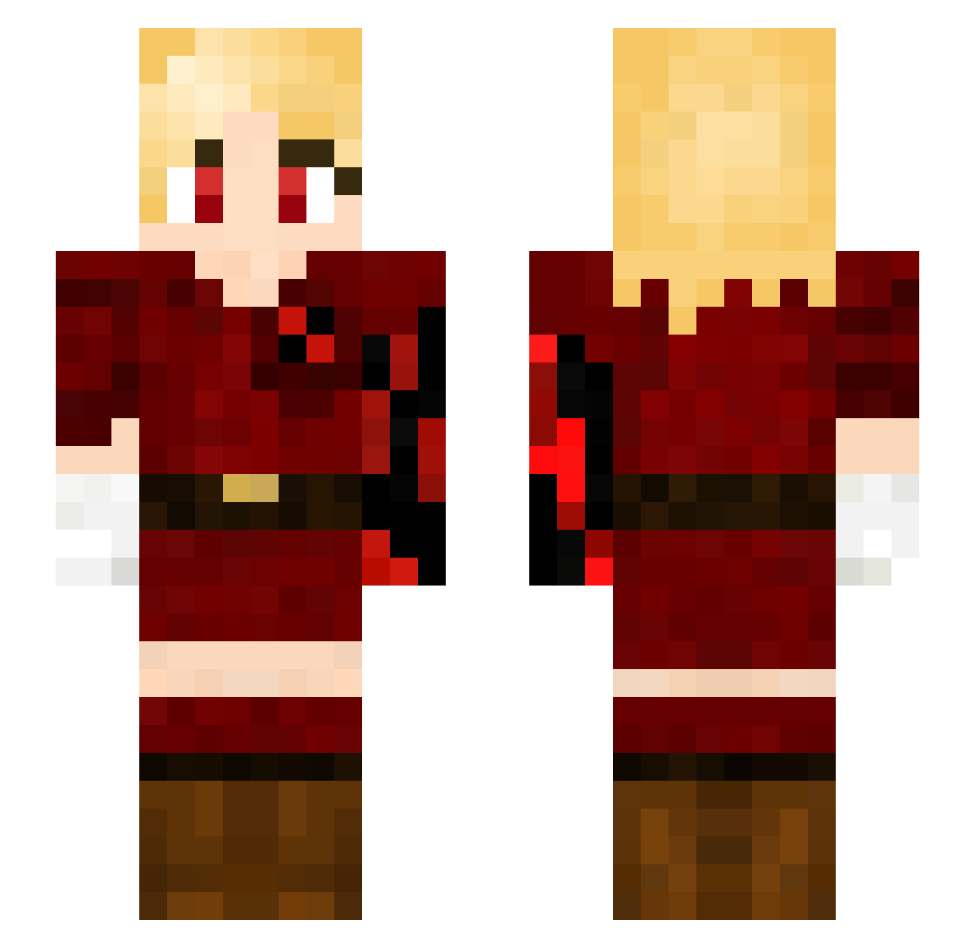 LuanaBlackmoon Minecraft skin, front and back view