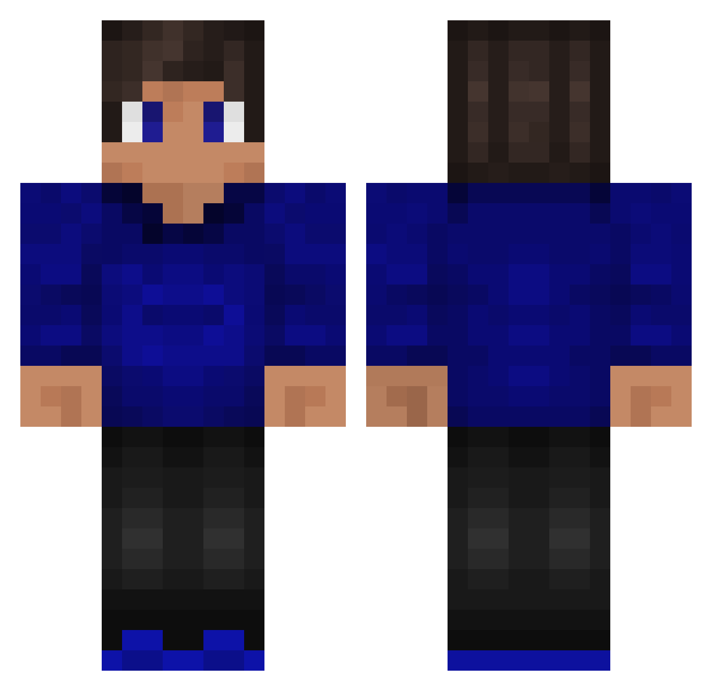 SUZUKU_OFF Minecraft skin, front and back view