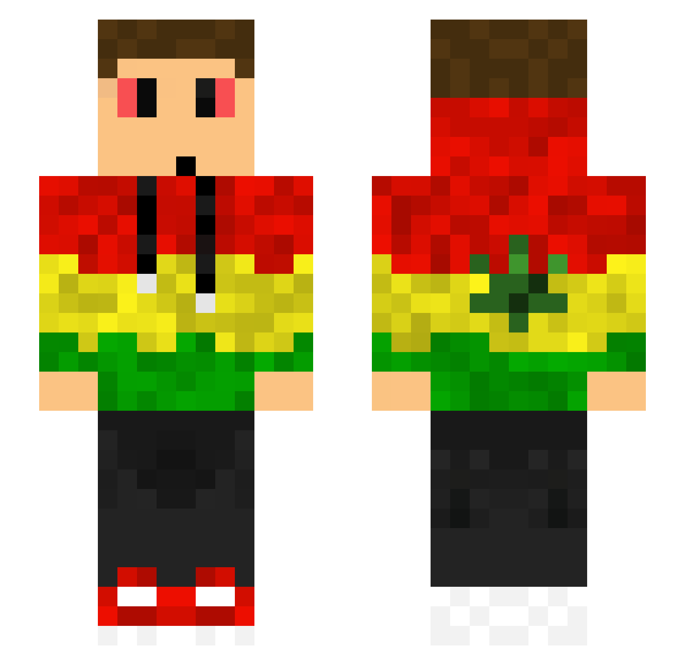 Marpelz Minecraft skin, front and back view