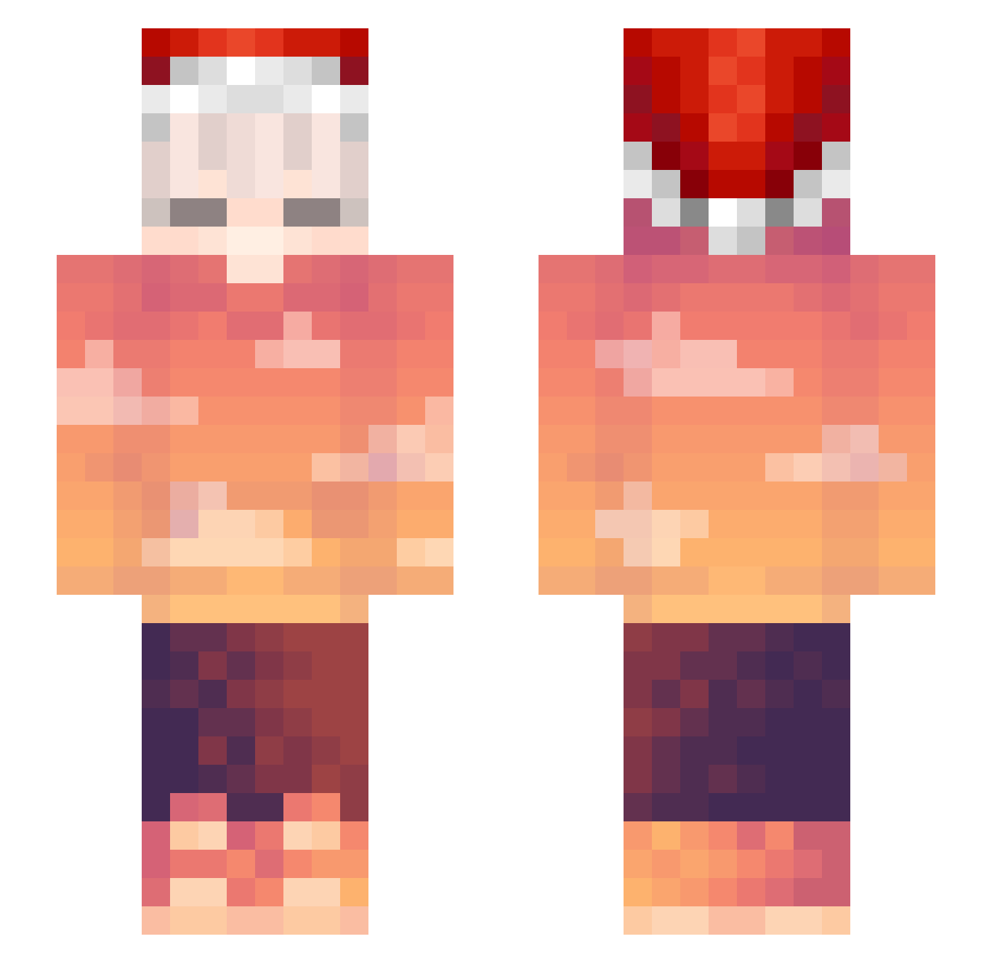 KleinBier Minecraft skin, front and back view