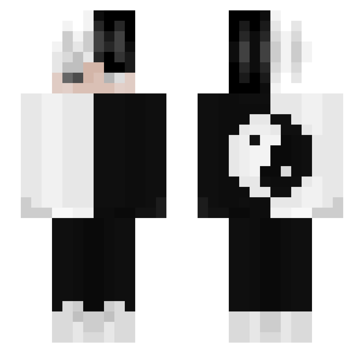 Gazinoww Minecraft skin, front and back view