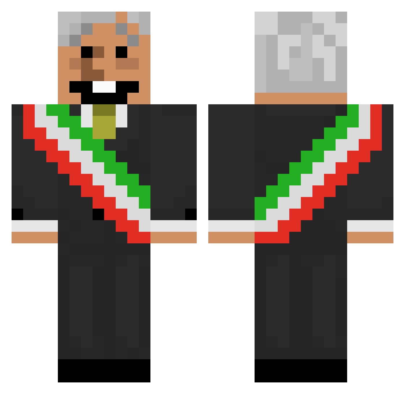 yayozara Minecraft skin, front and back view