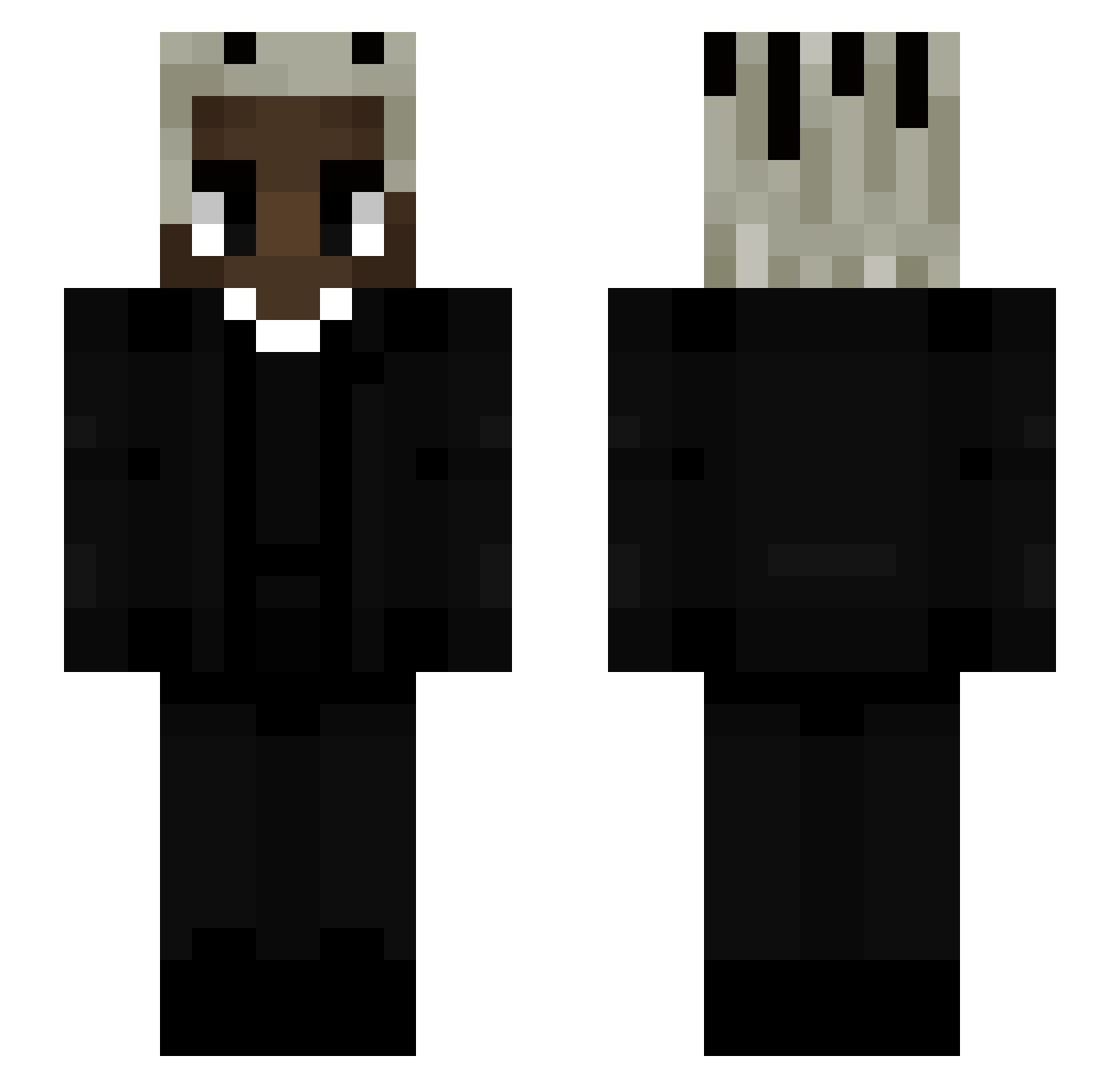 yz2real Minecraft skin, front and back view