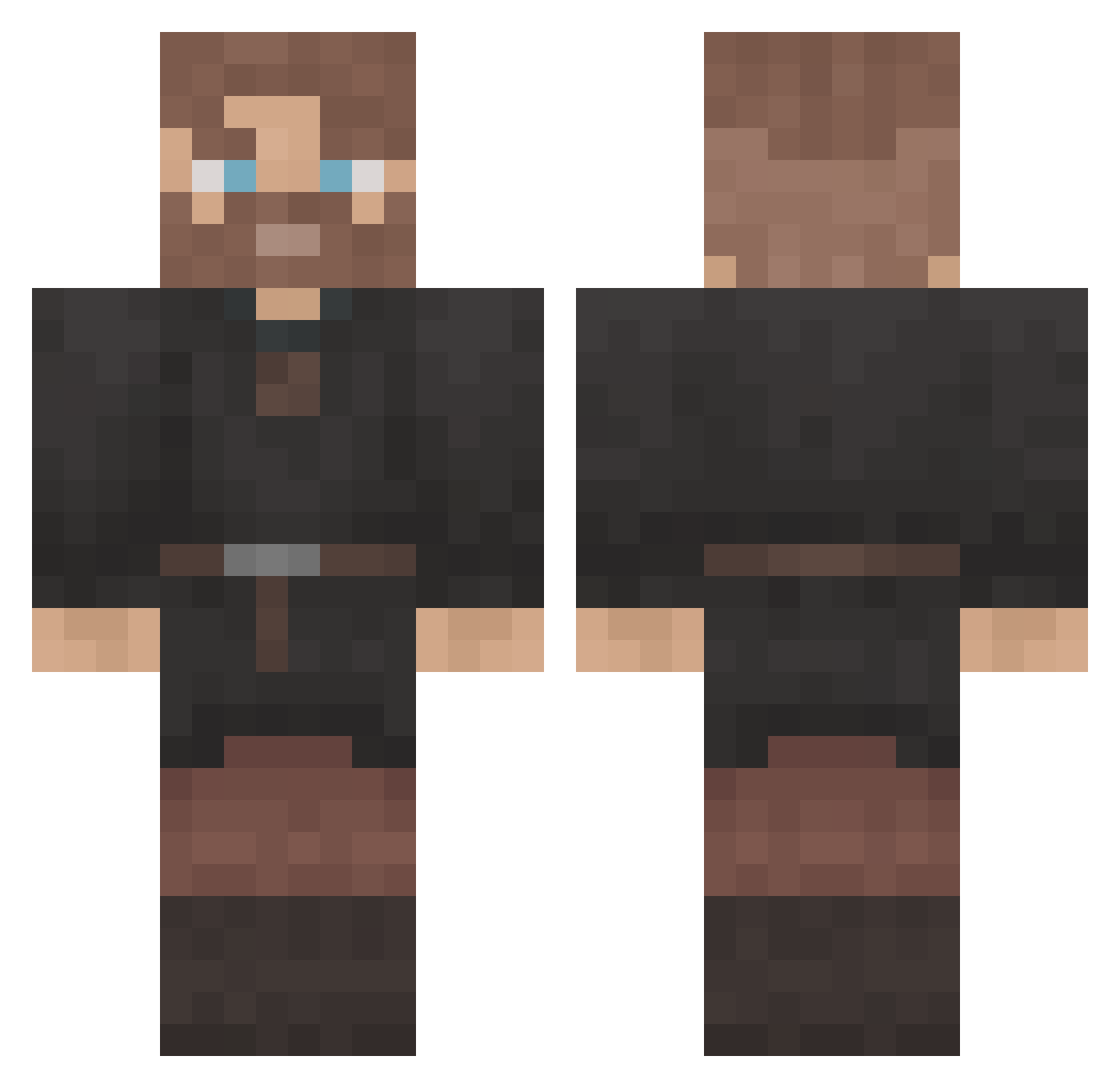 LinhWolf4elUwU Minecraft skin, front and back view