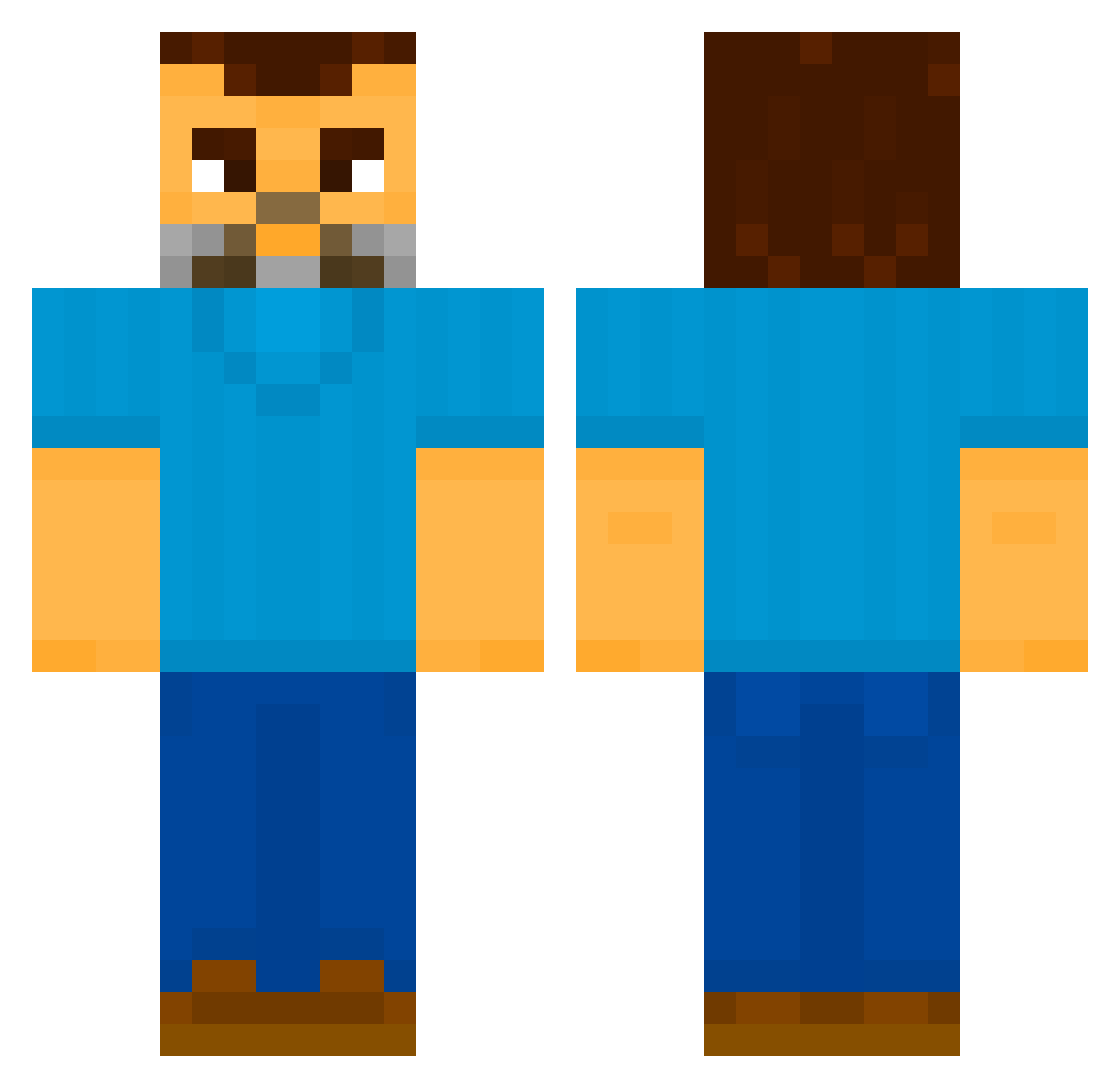 TomitakaB Minecraft skin, front and back view