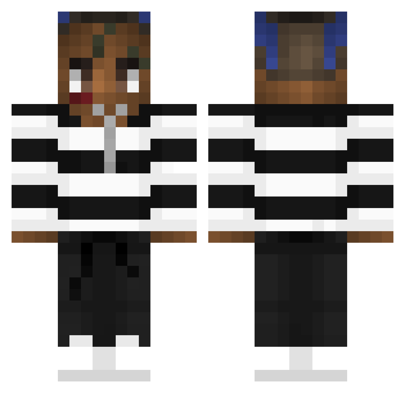 zRapperHD Minecraft skin, front and back view