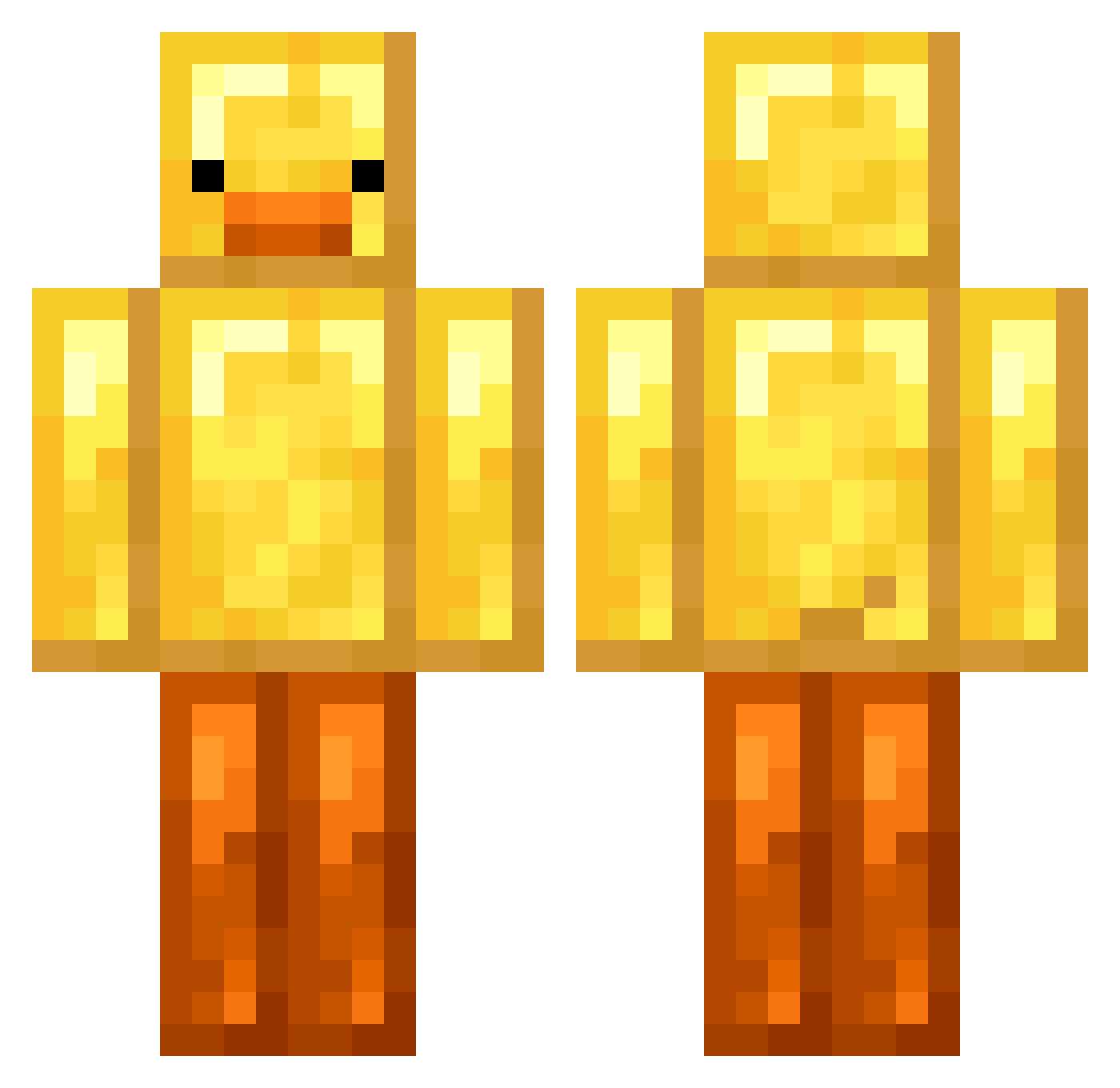 Weashh Minecraft skin, front and back view