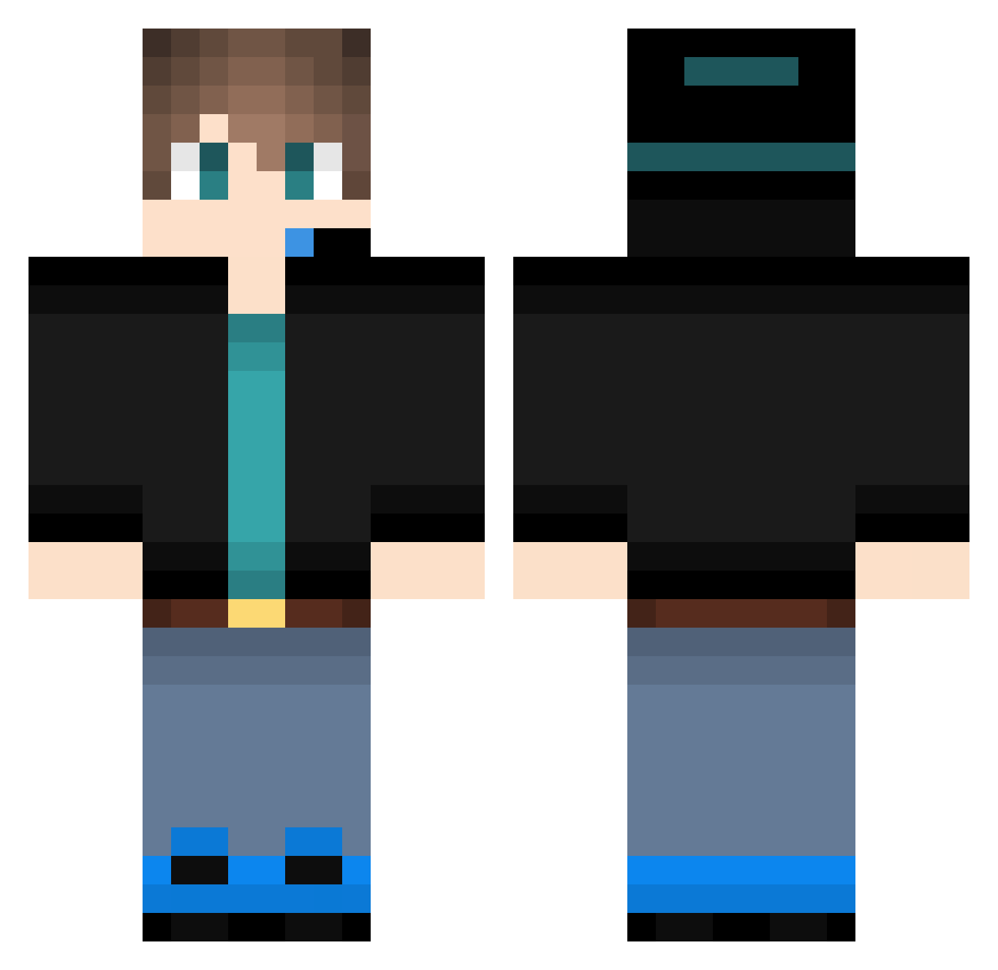 Heheda76_ Minecraft skin, front and back view