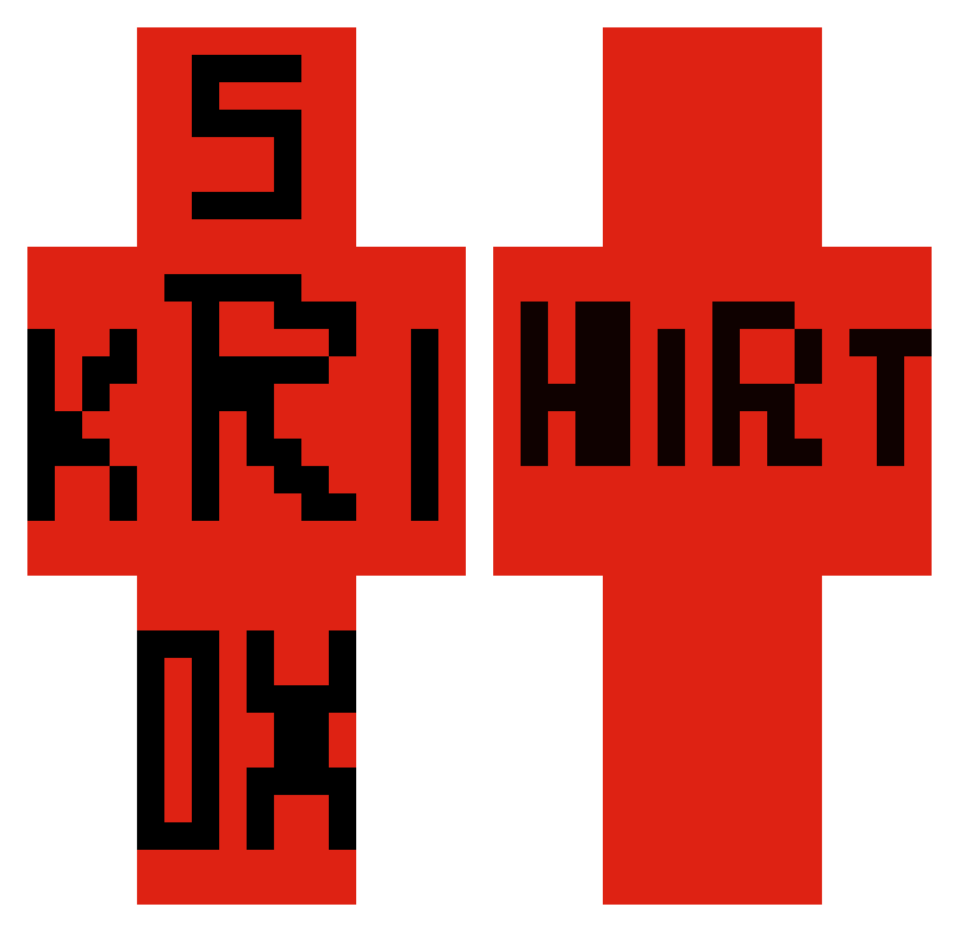 sKriox Minecraft skin, front and back view