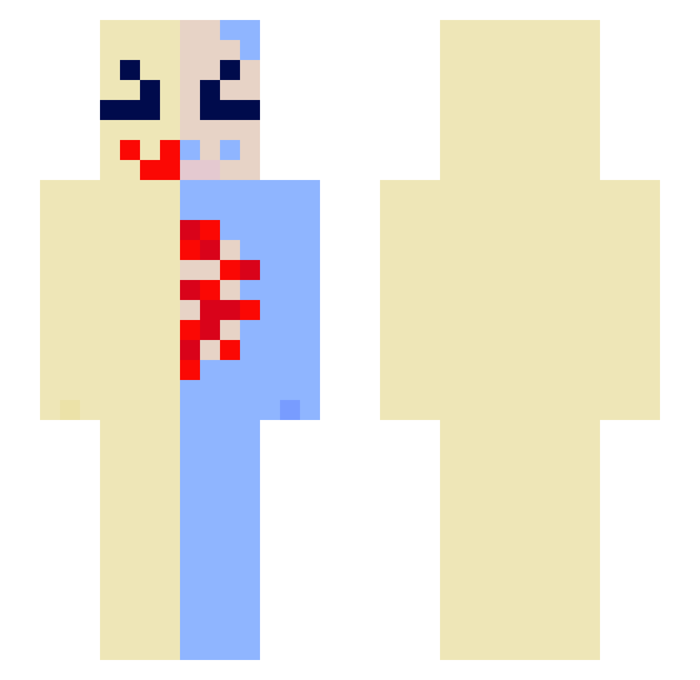 Statigel Minecraft skin, front and back view