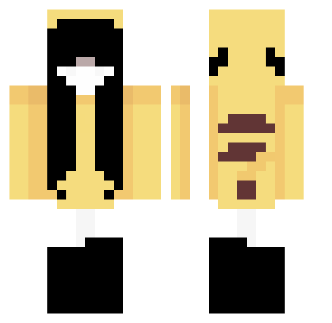 DandelionBone Minecraft skin, front and back view