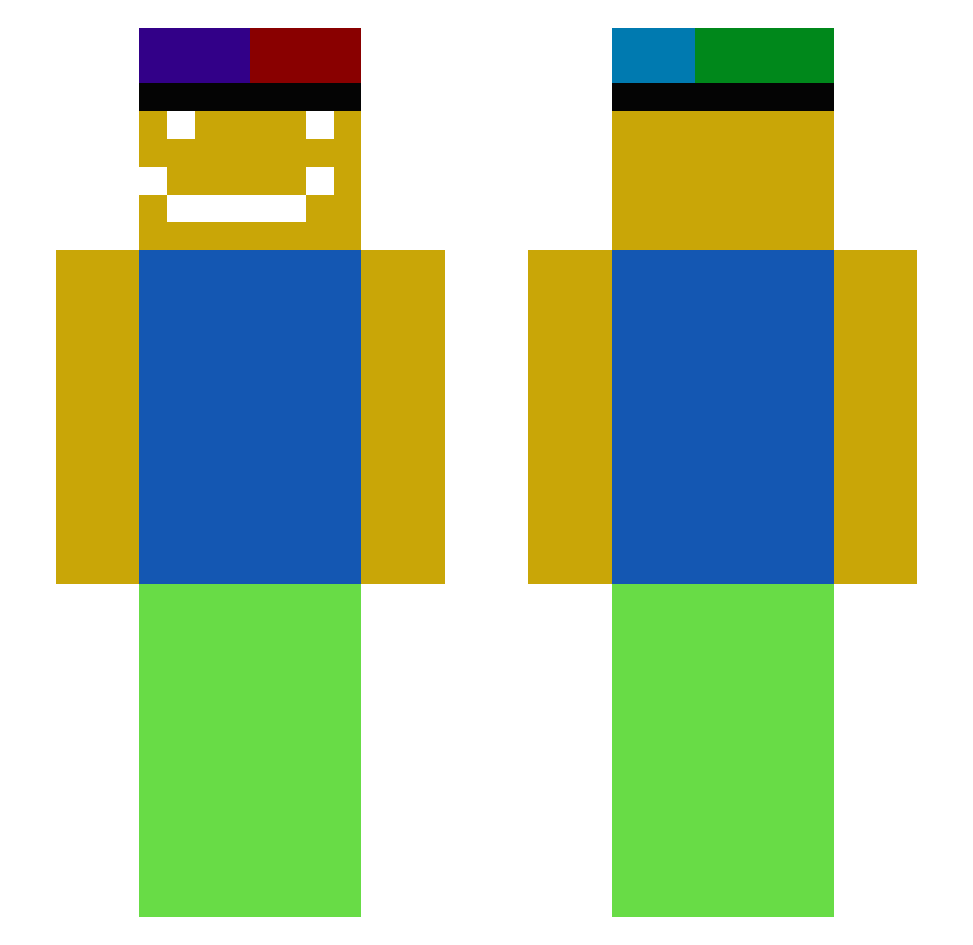Lowkienulzes Minecraft skin, front and back view