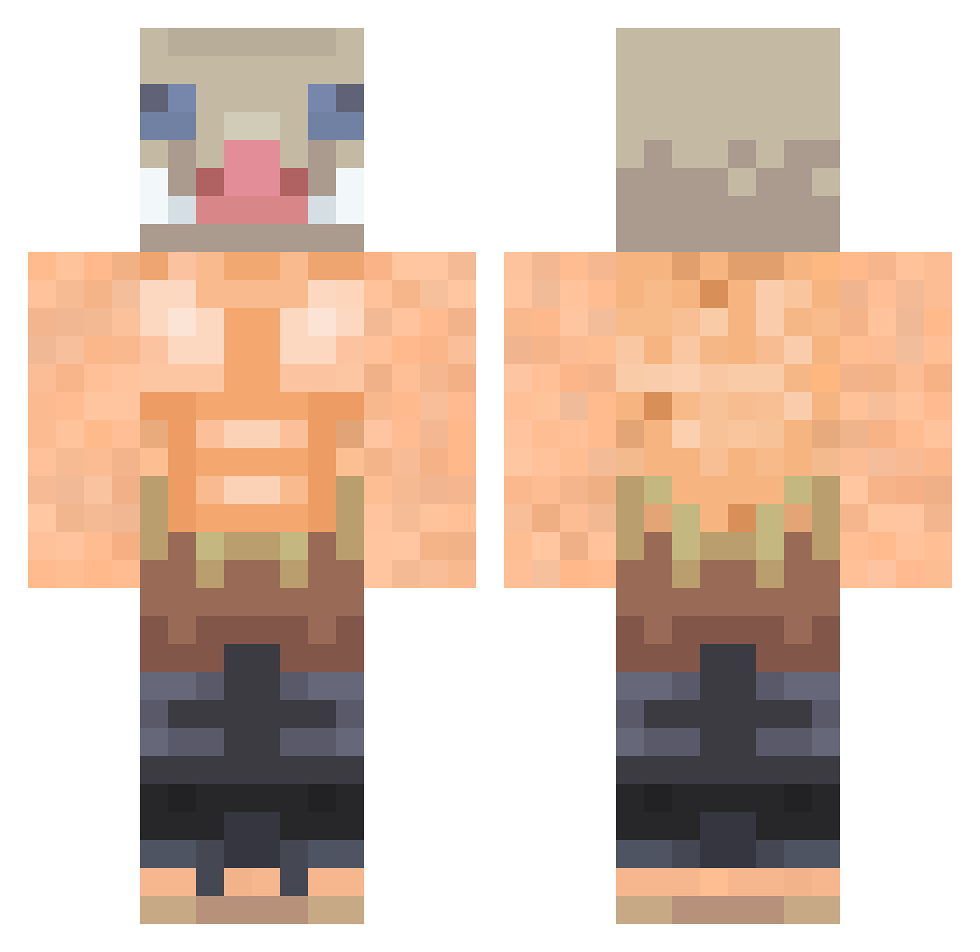 AliTheBoss15 Minecraft skin, front and back view