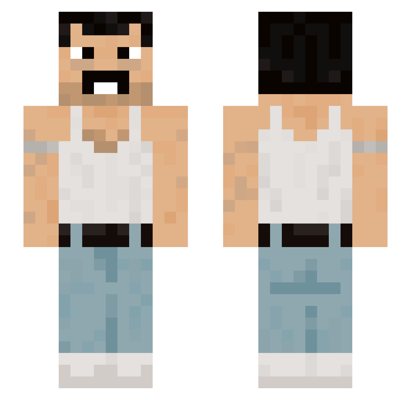 Zymotic Minecraft skin, front and back view
