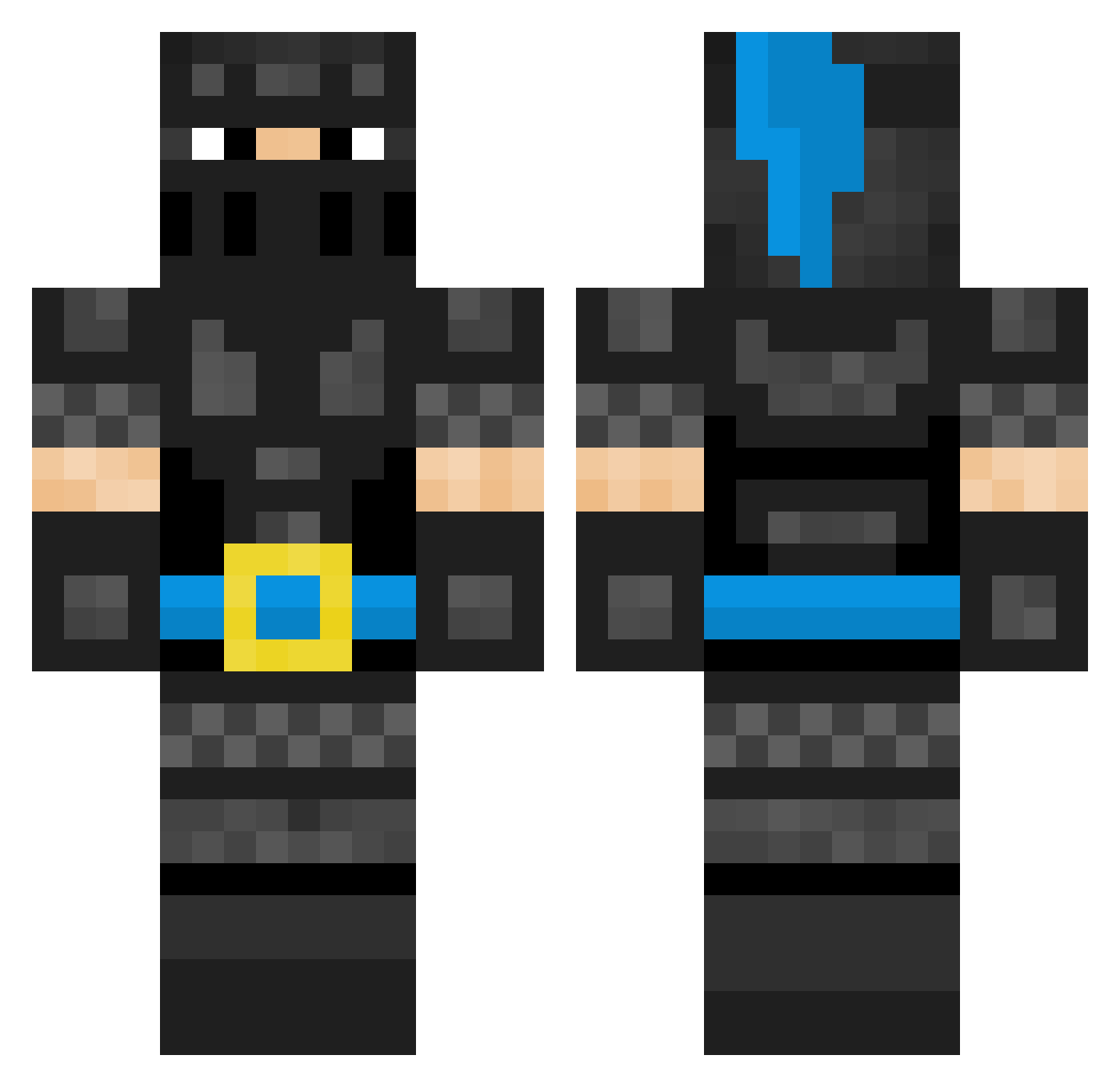 craypaq Minecraft skin, front and back view