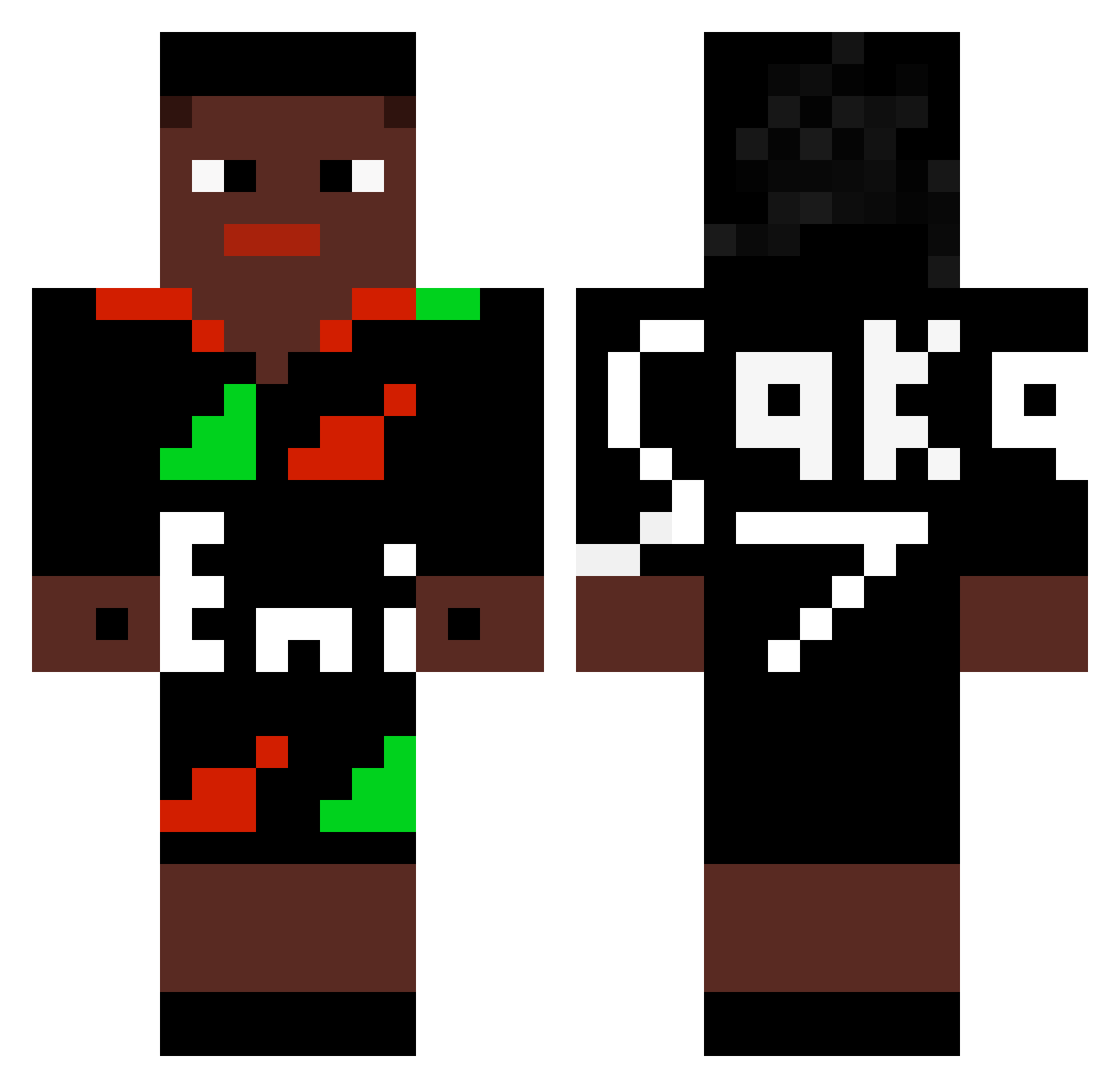MrCrunchypro Minecraft skin, front and back view