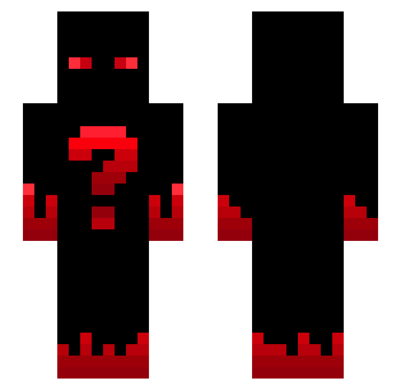 Brehki Minecraft skin, front and back view