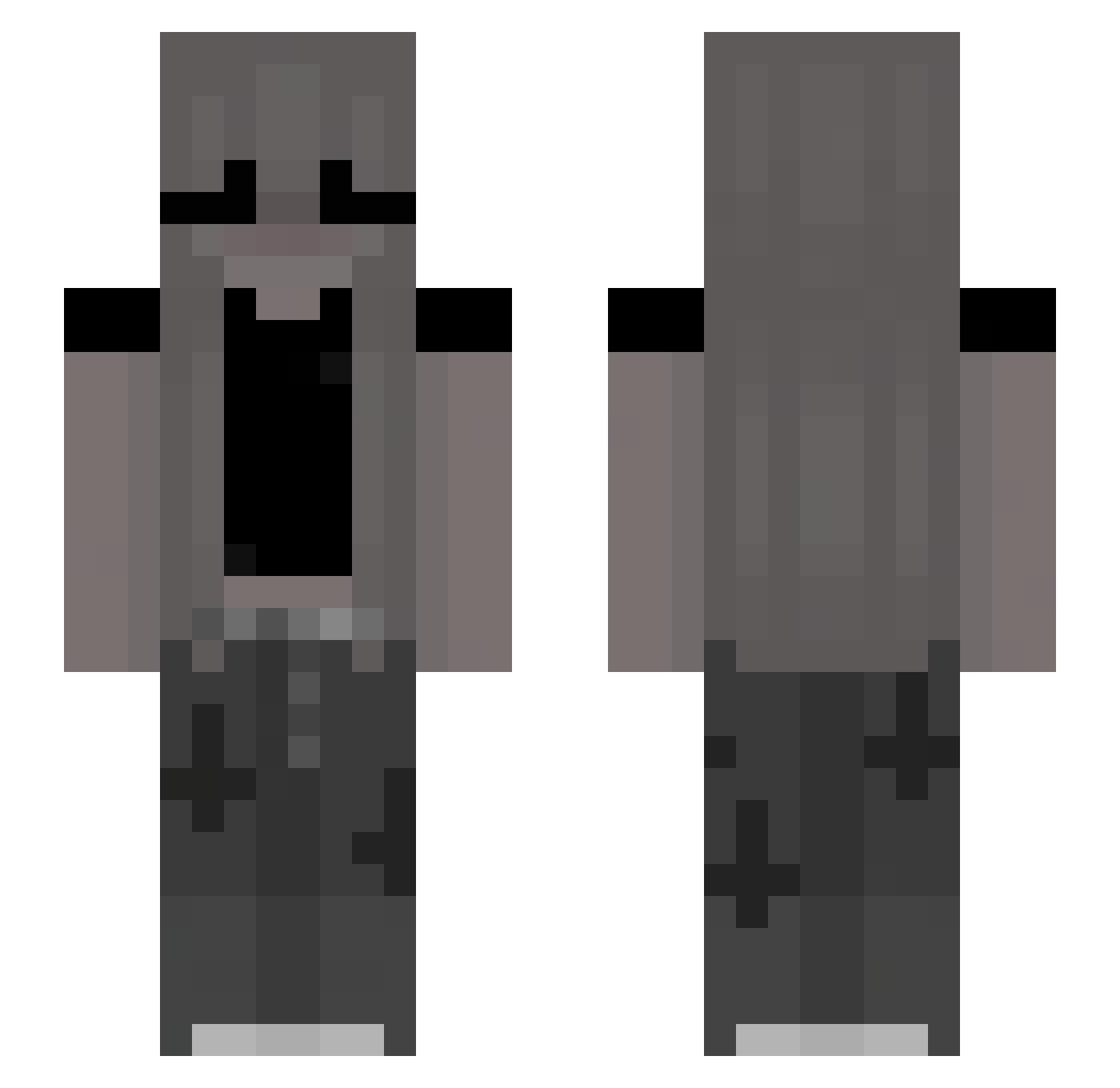 NightFall854 Minecraft skin, front and back view