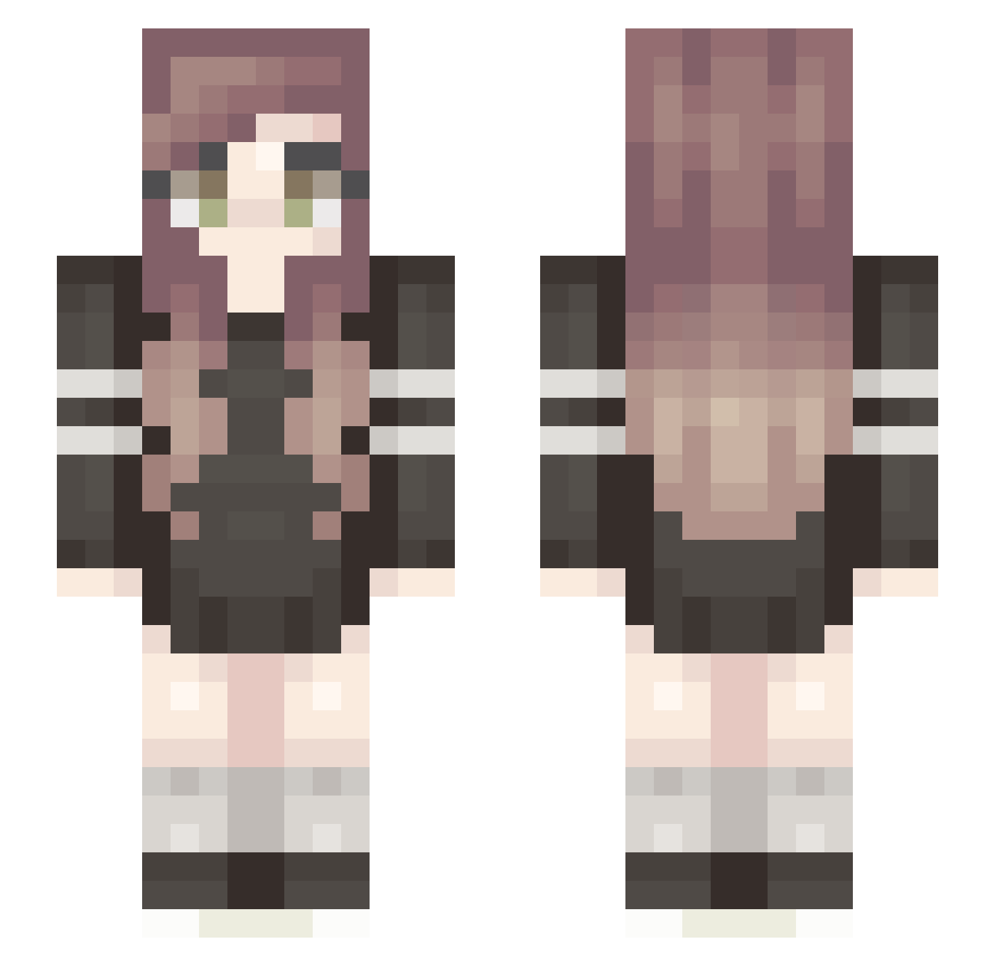 Emelina Minecraft skin, front and back view