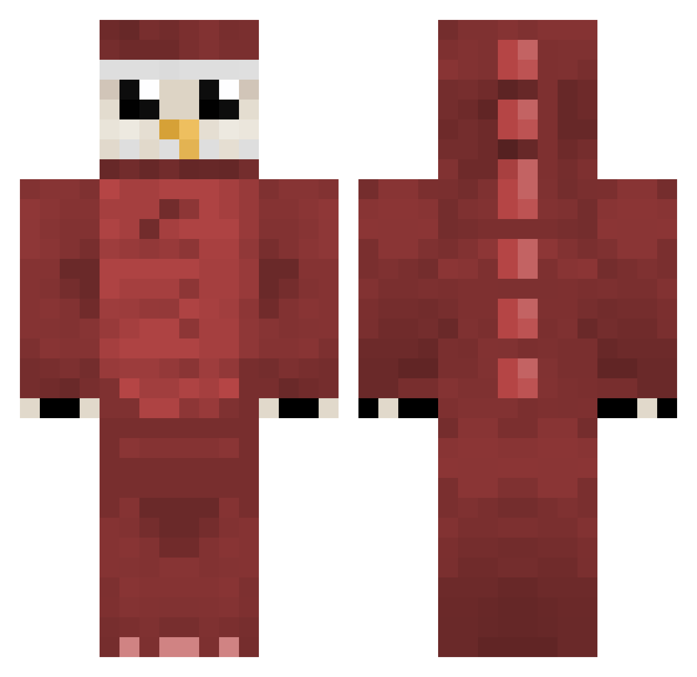 schiebt Minecraft skin, front and back view