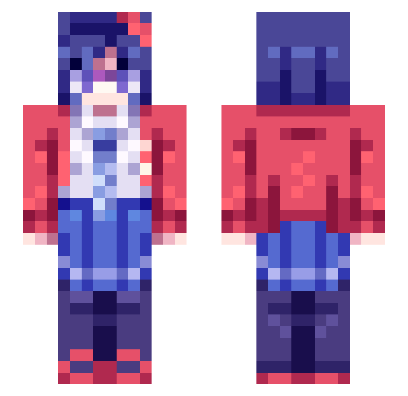 McPopato Minecraft skin, front and back view
