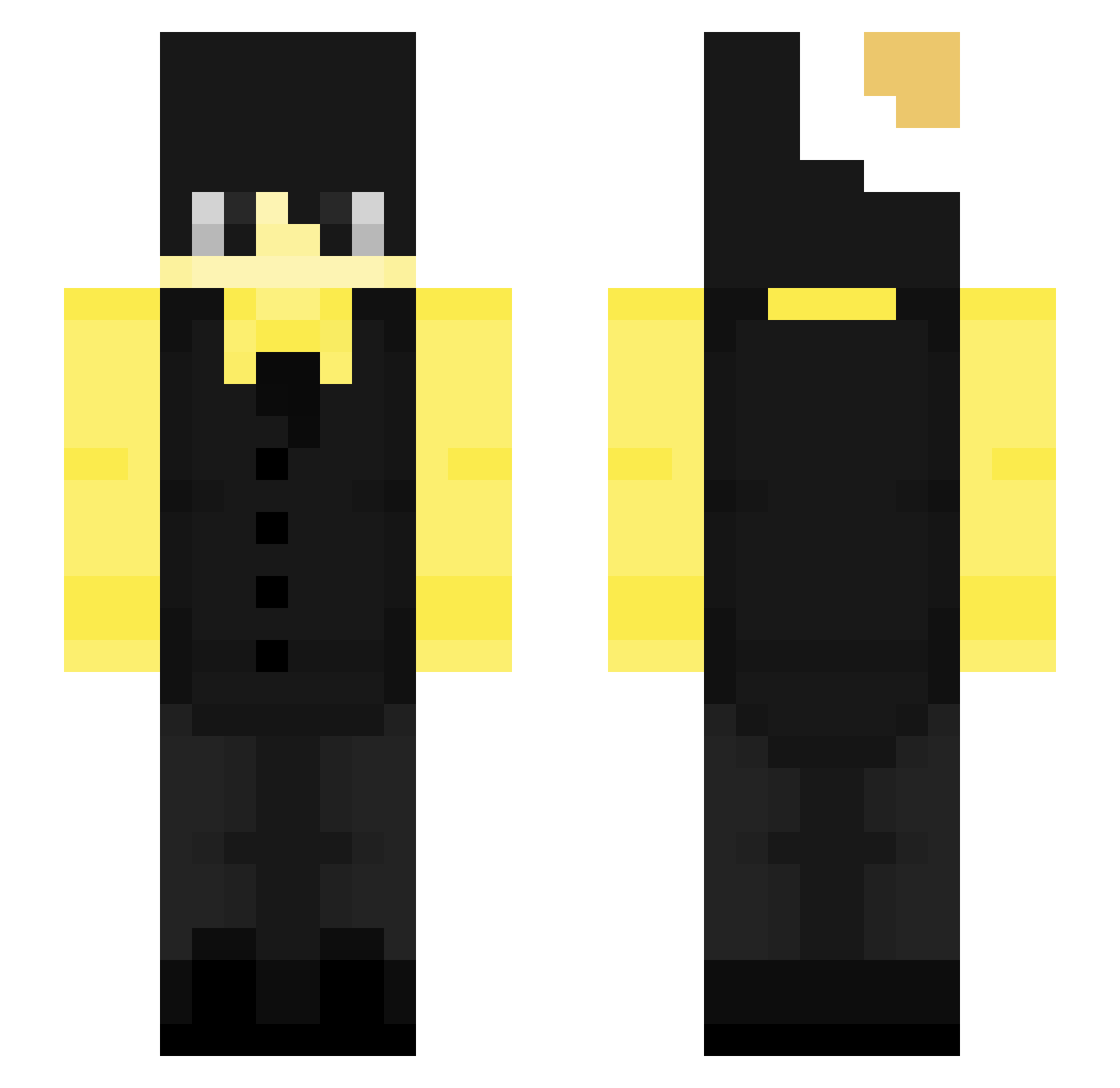 YolkChamp Minecraft skin, front and back view