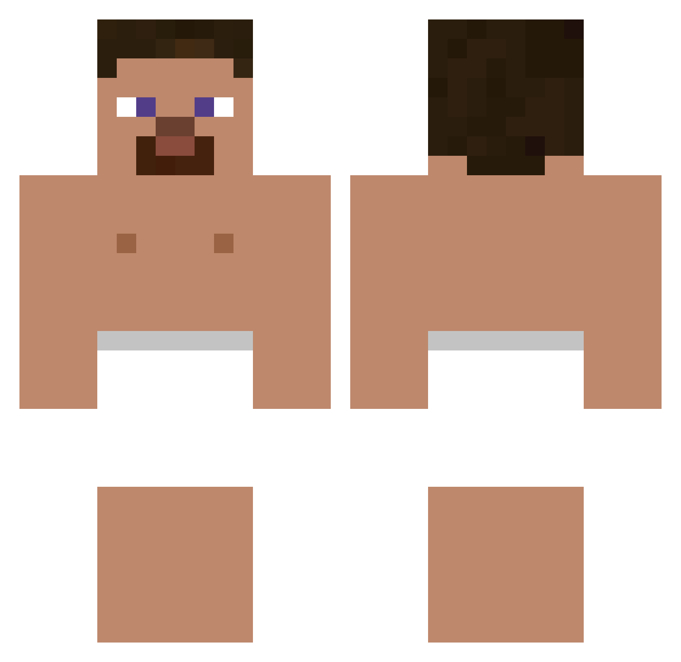 Tammuz Minecraft skin, front and back view