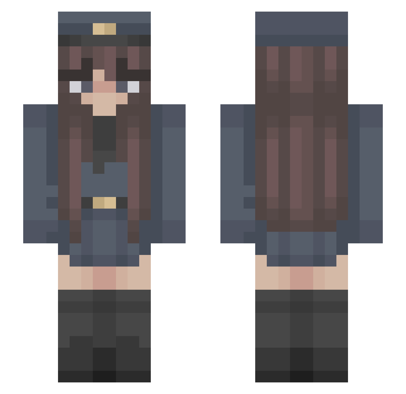 Verheult Minecraft skin, front and back view