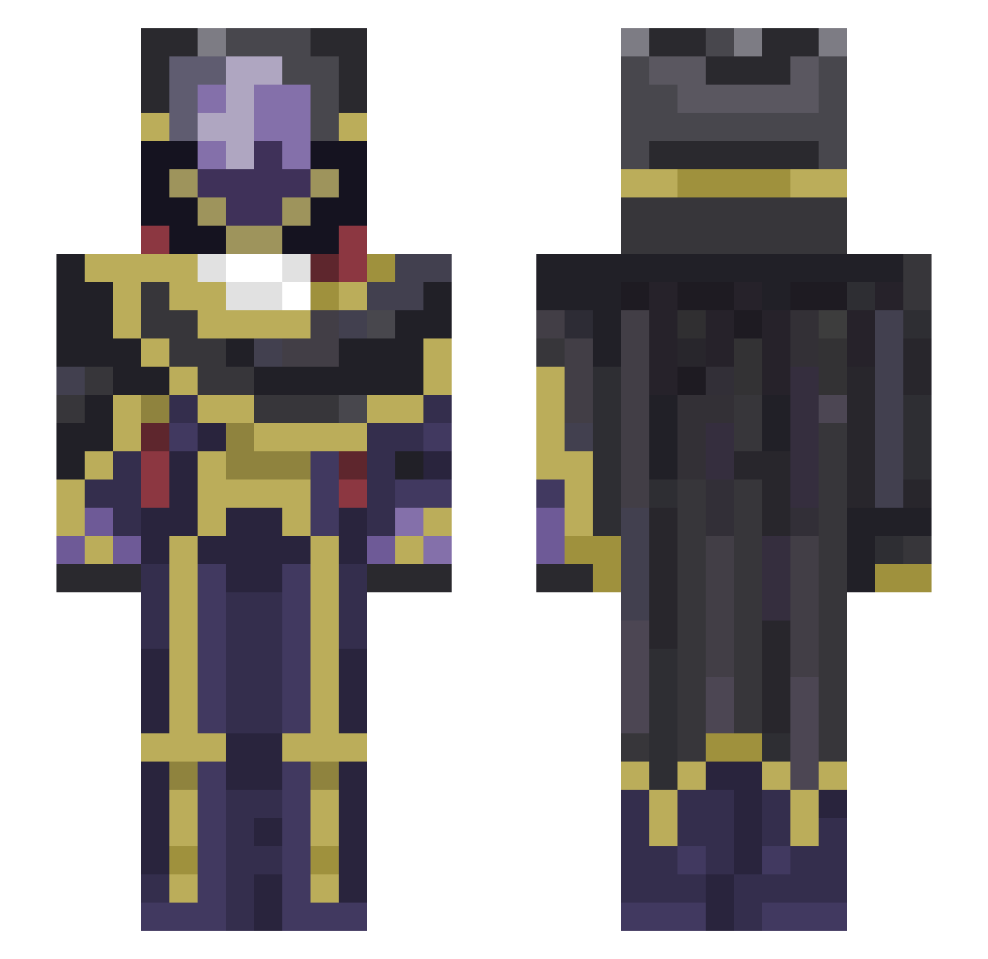 ZeroLNH Minecraft skin, front and back view