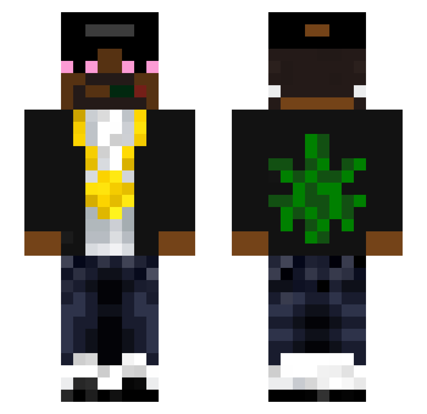 Fervico Minecraft skin, front and back view
