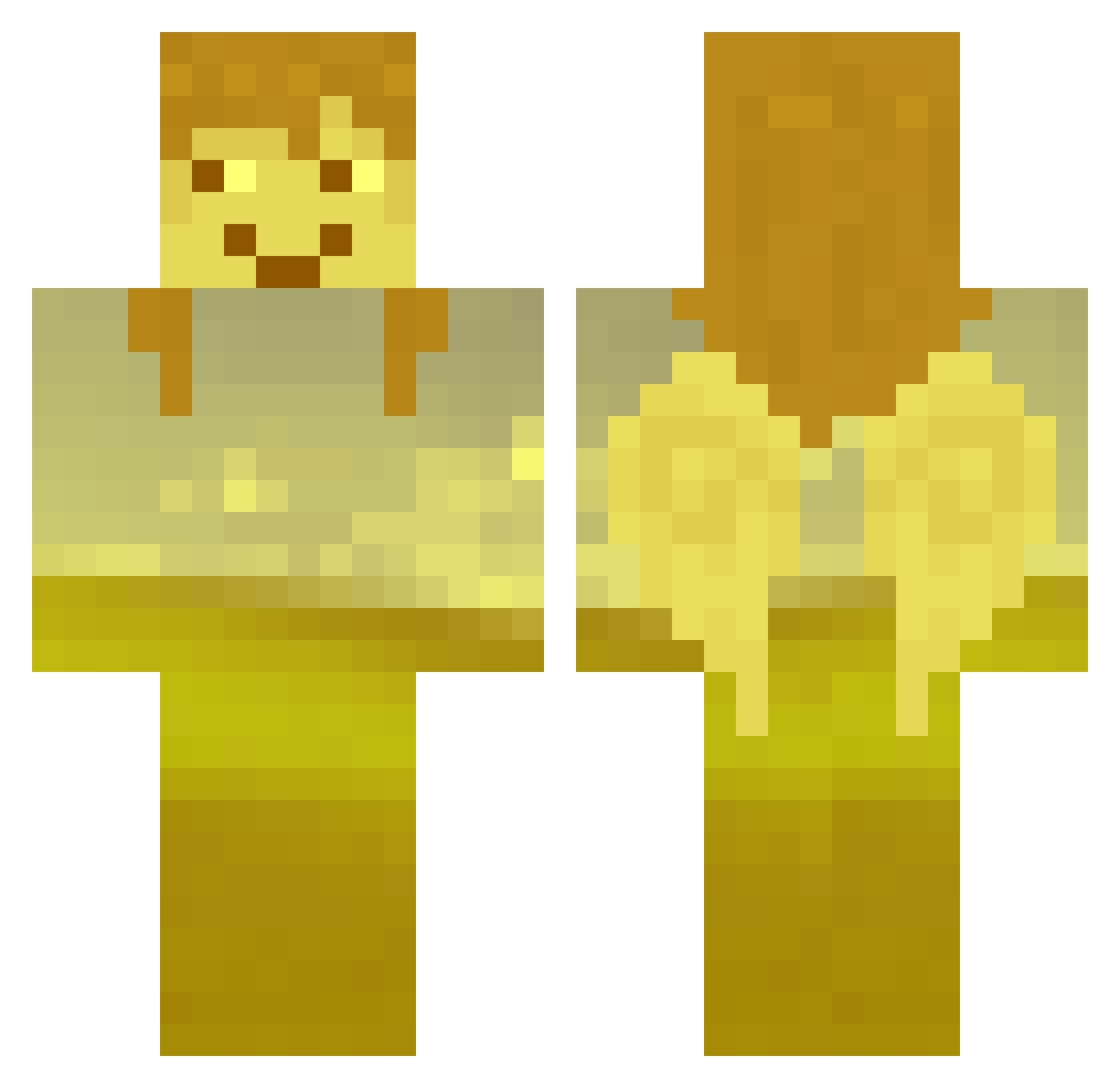 Interbob Minecraft skin, front and back view