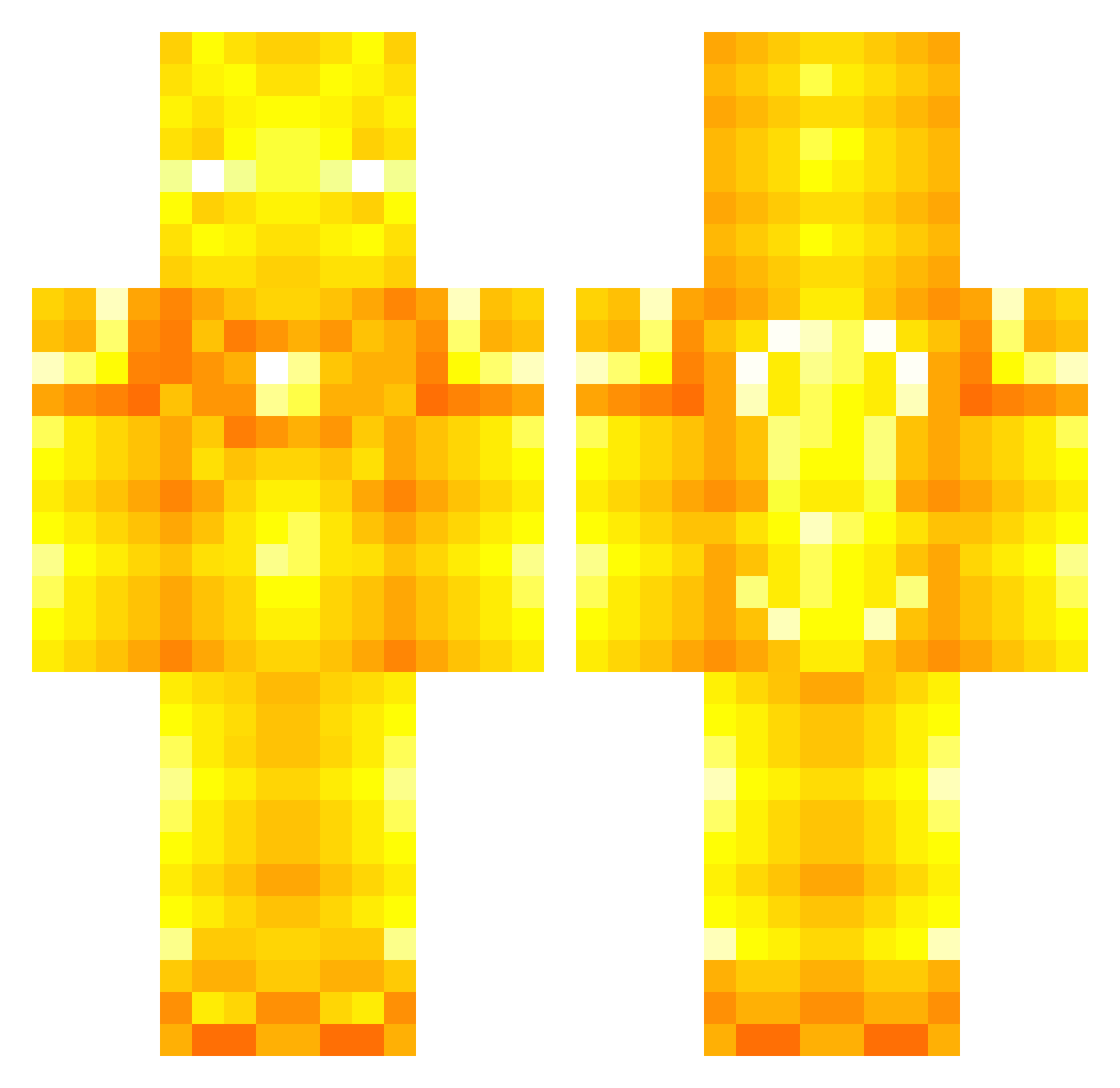 RoastedPancake Minecraft skin, front and back view