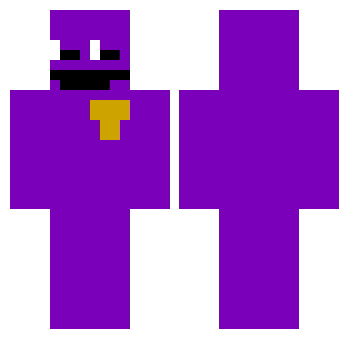 Goobinga Minecraft skin, front and back view