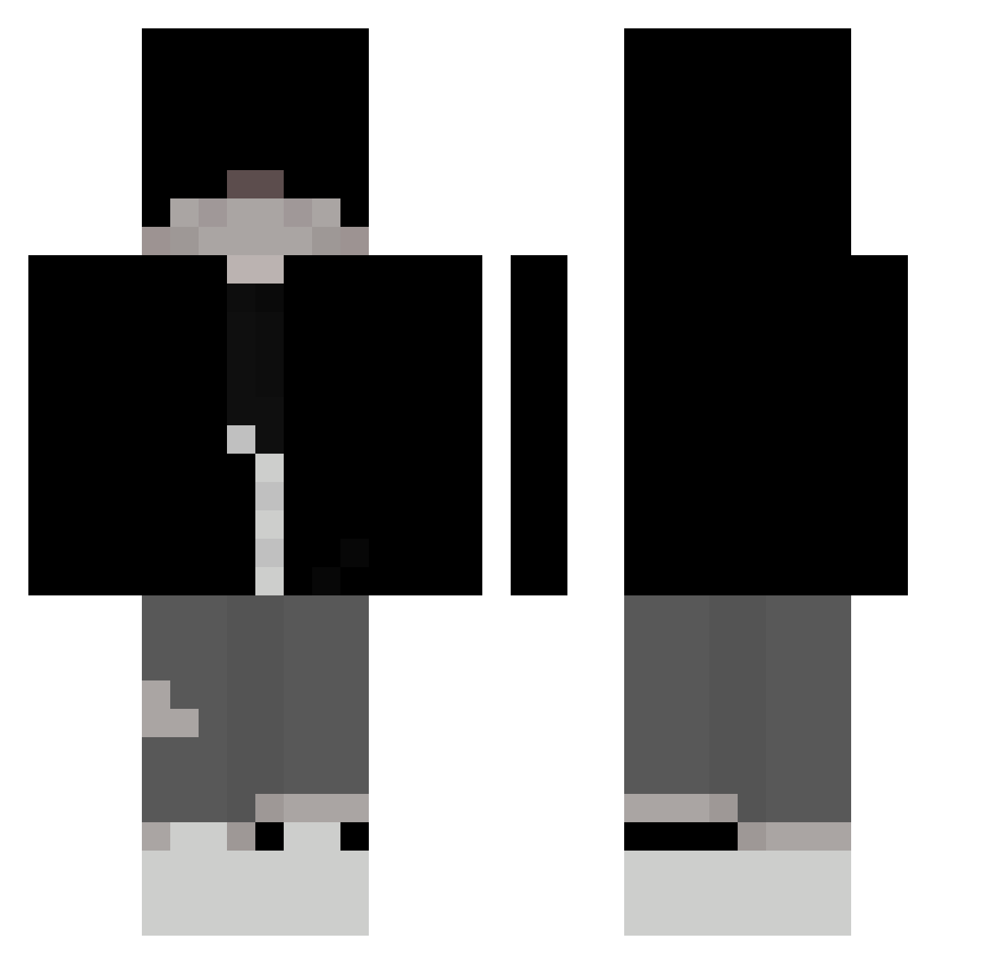 Refusable Minecraft skin, front and back view