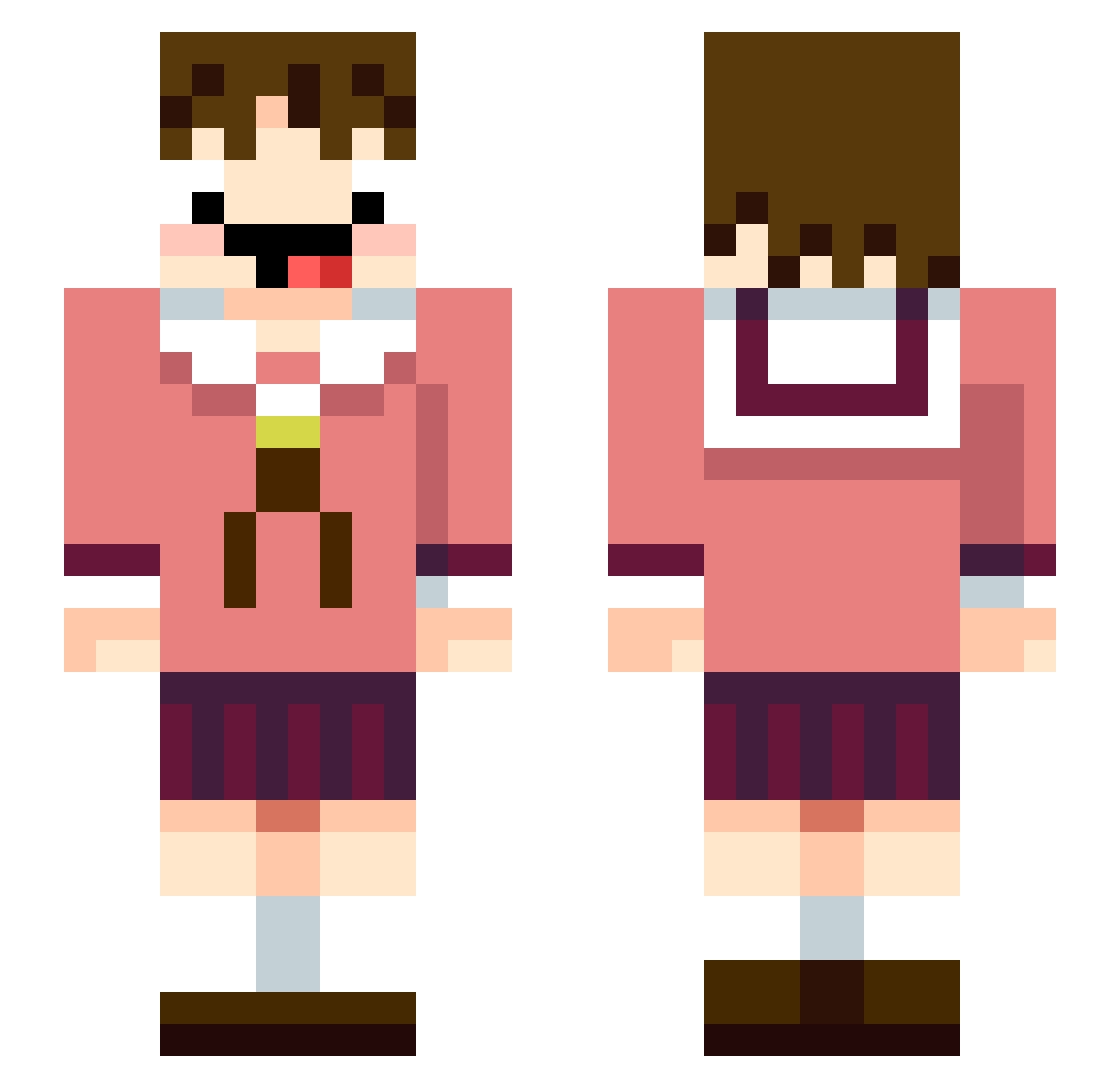 XBURGUER123123 Minecraft skin, front and back view