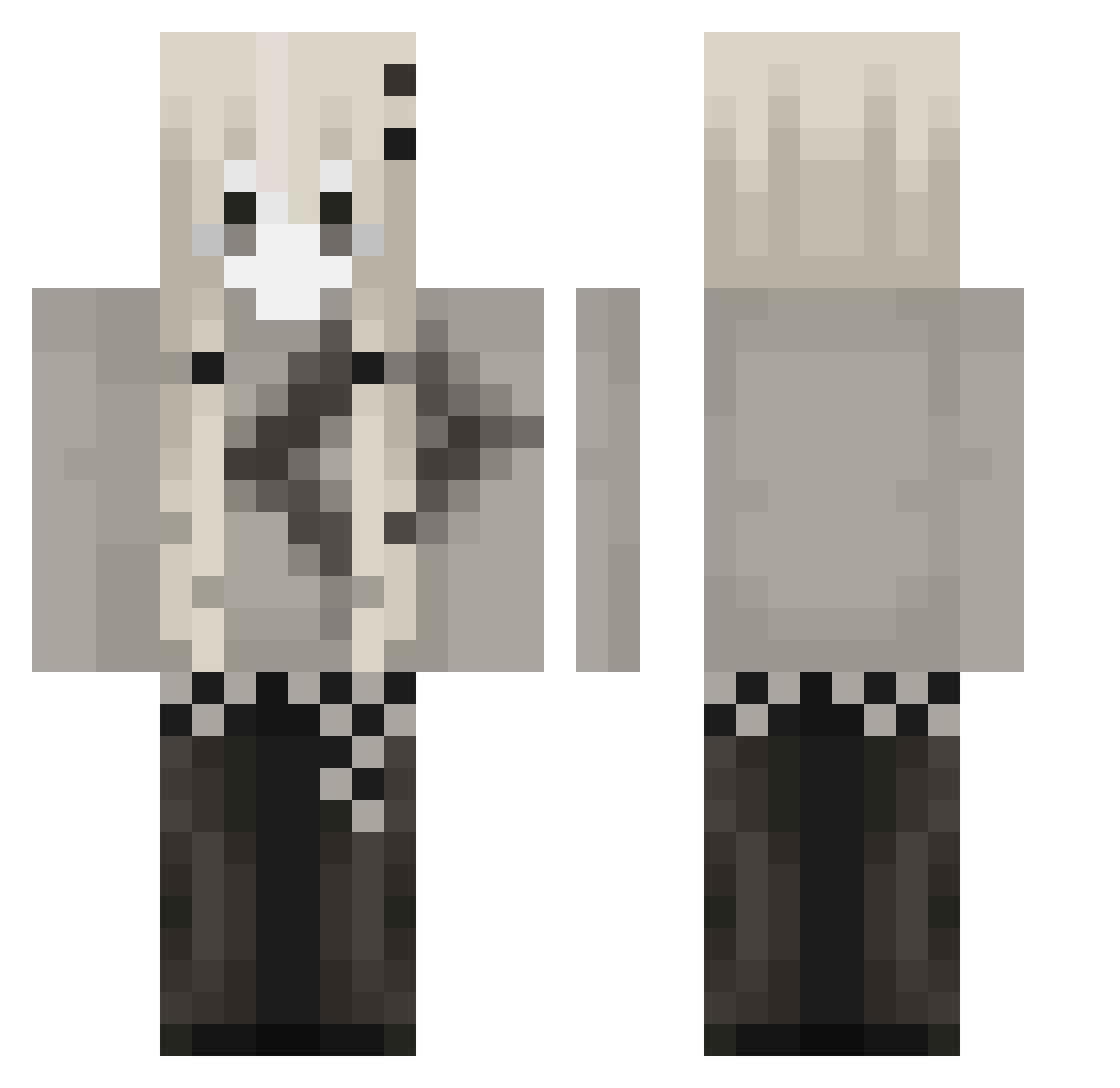 ty1ko Minecraft skin, front and back view