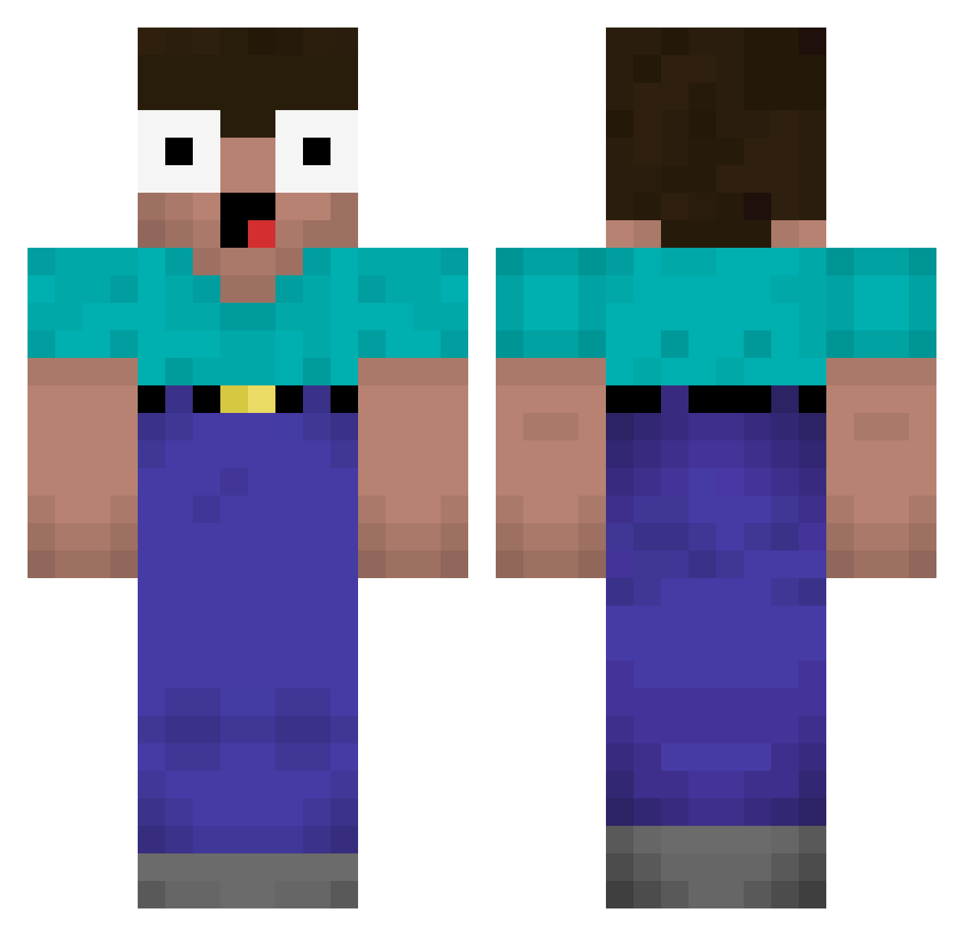 Sugrob Minecraft skin, front and back view