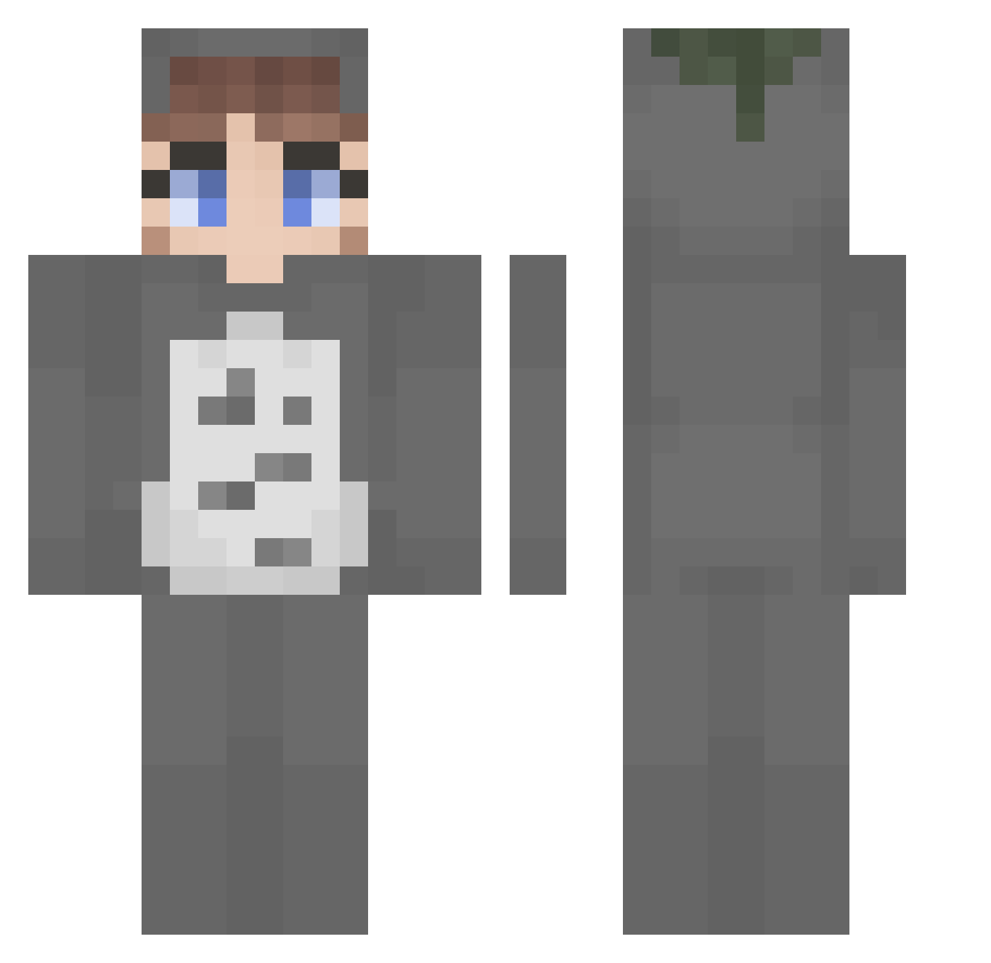 PuizH Minecraft skin, front and back view