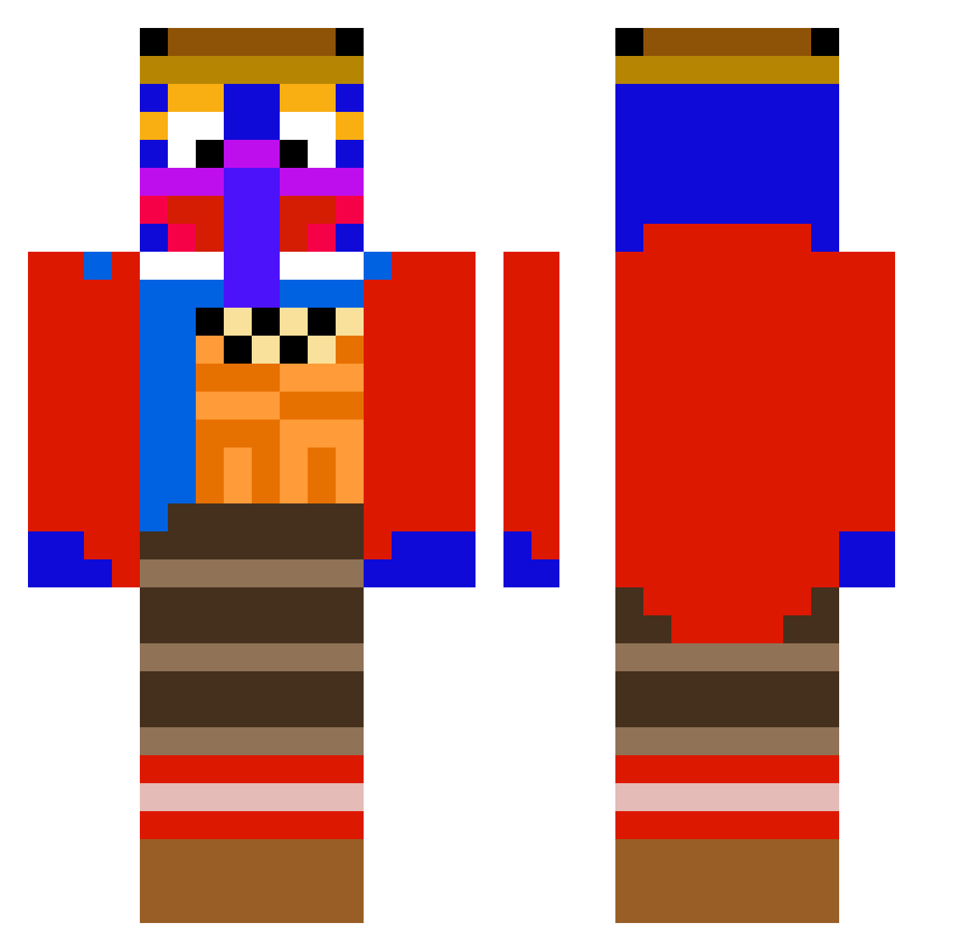 TheAnimalHD Minecraft skin, front and back view